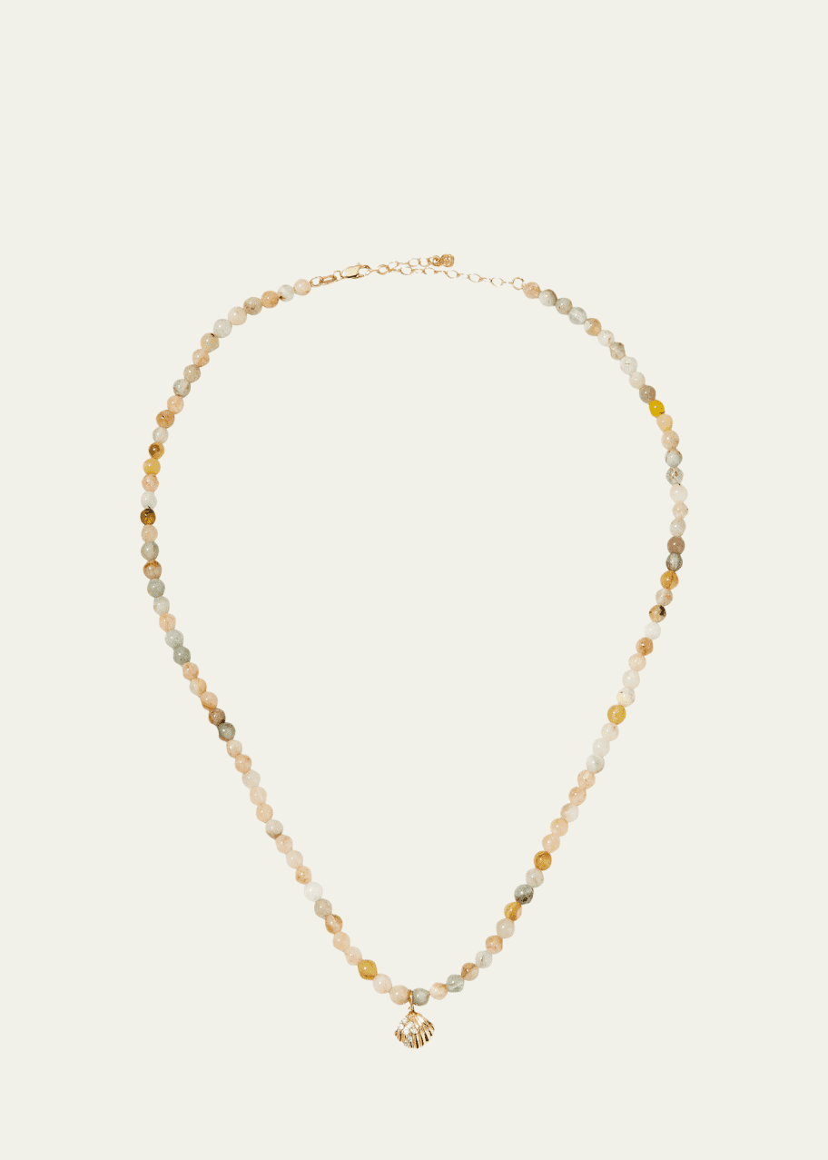 Sydney Evan Yellow Gold Small Diamond Clam Shell Charm on