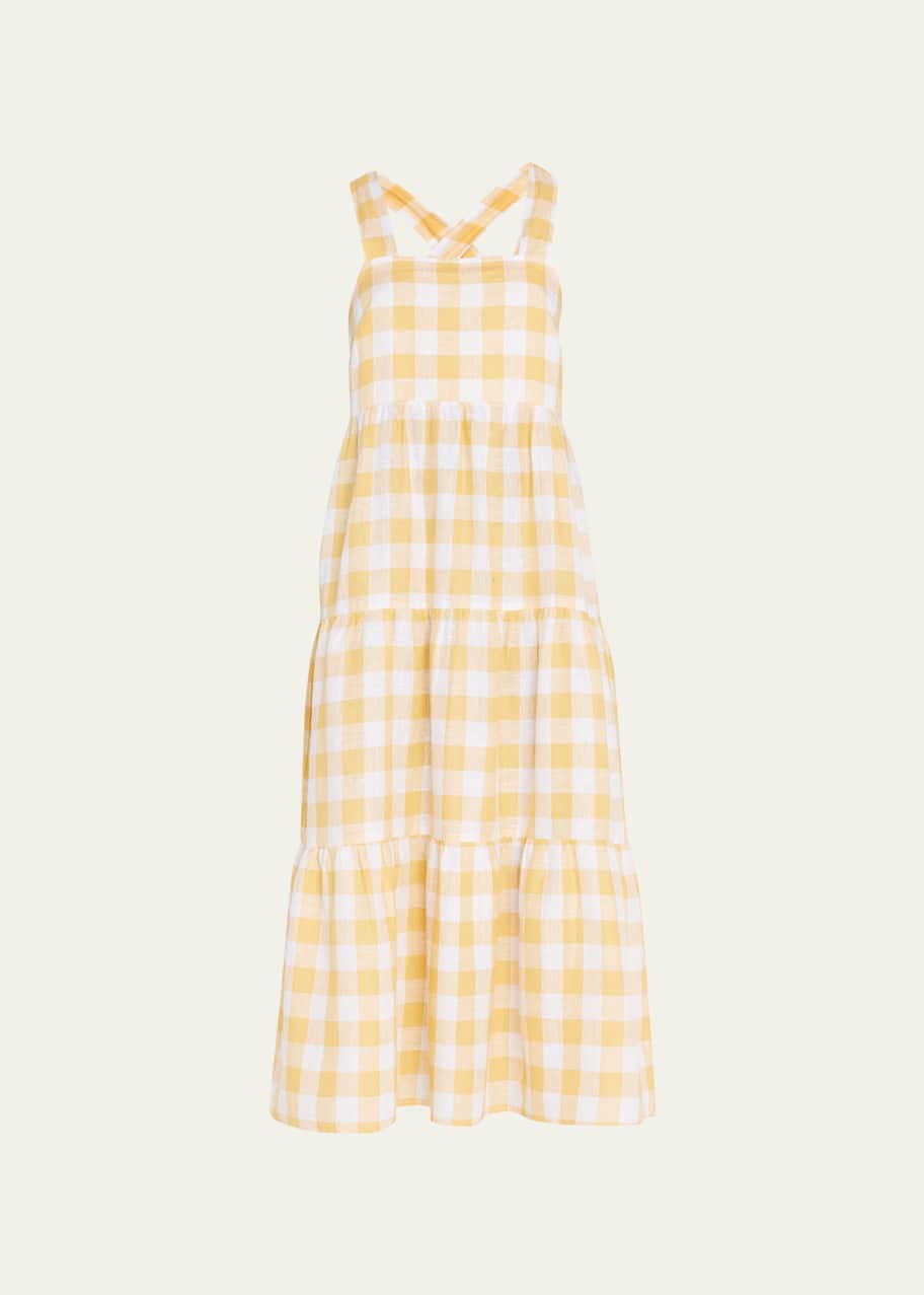 chinese dress ladies Vitamin A Women's Riviera Sleeveless Linen Cover-Up Minidress - Blue