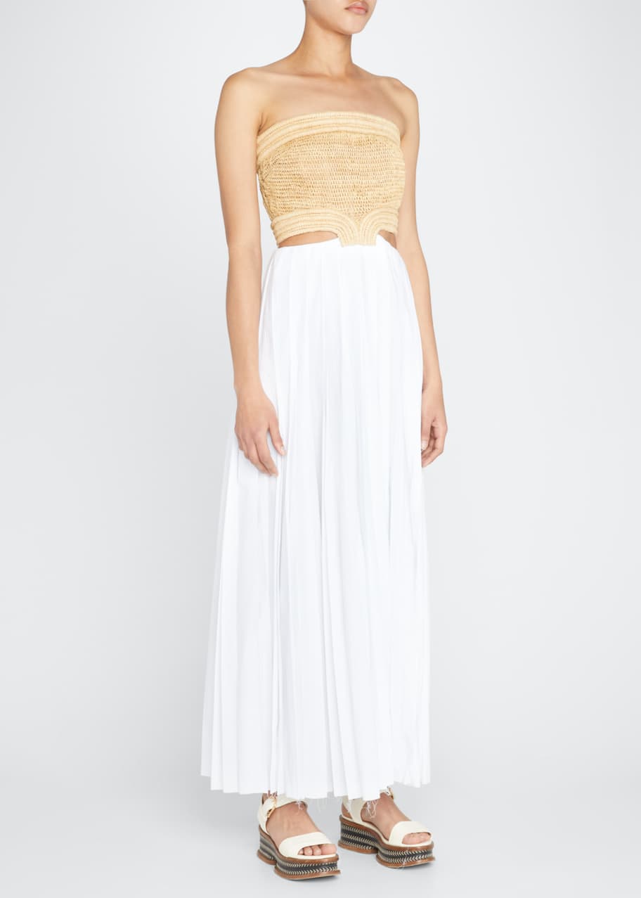 open lace back dress Bustier Pleated Dress in Black Lace