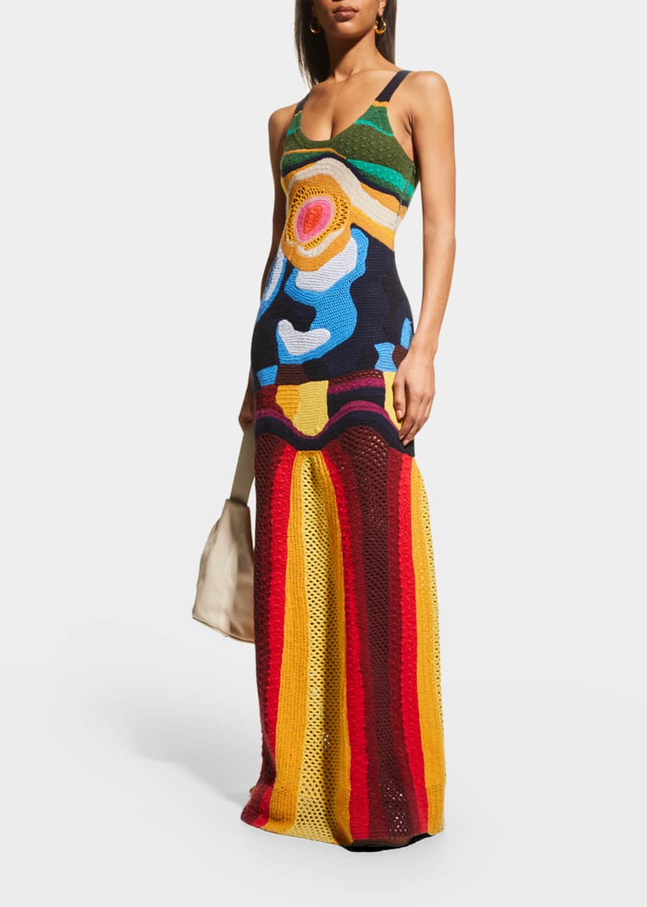 Image 1 of 1: Tamra Cashmere Crochet Maxi Dress