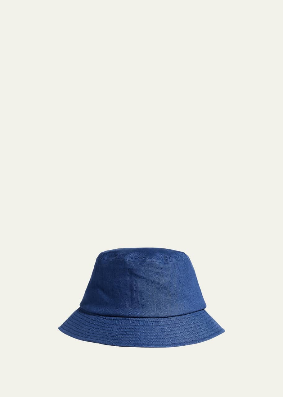 Men's Herringbone Linen Bucket Hat