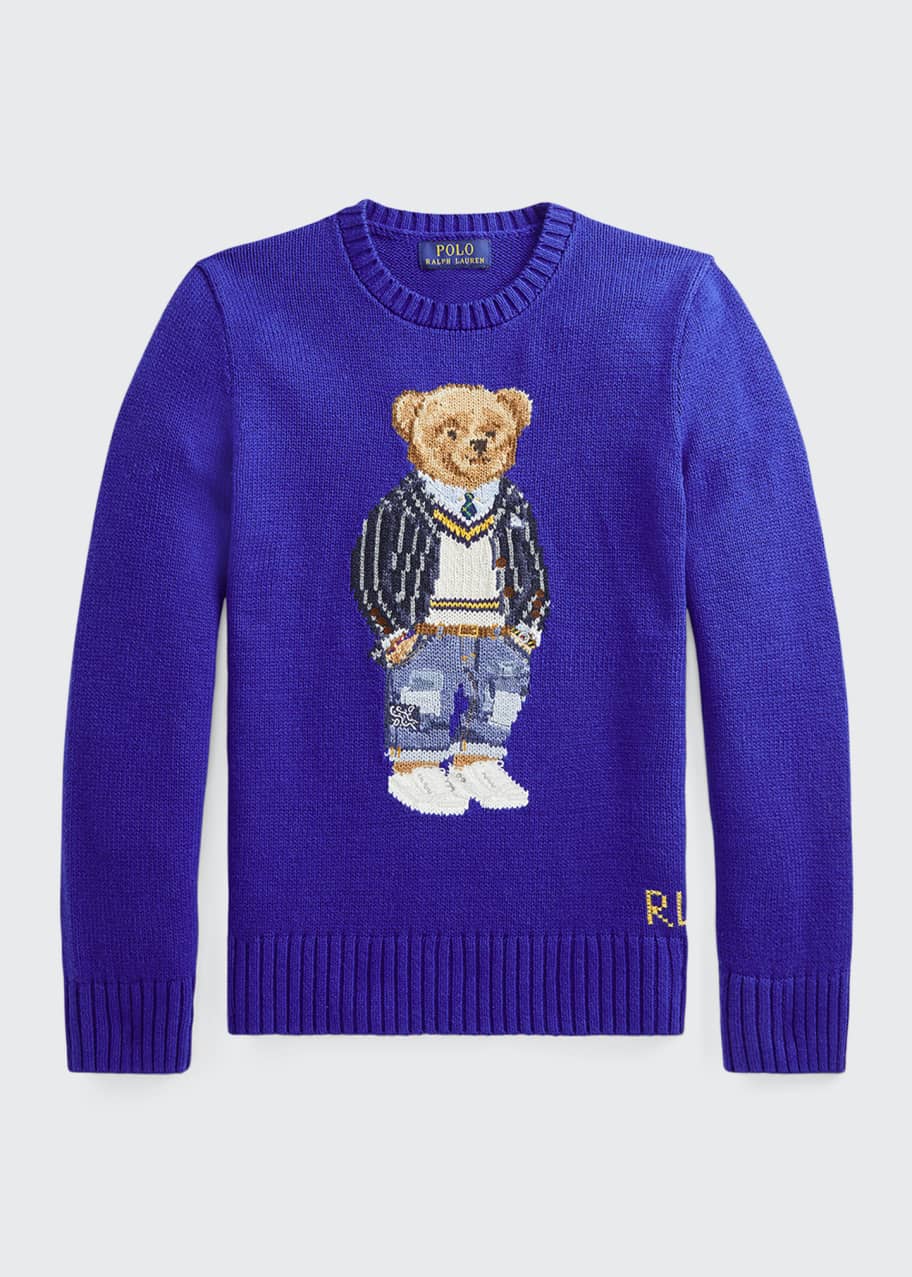 Ralph Lauren Childrenswear Boy's Polo Bear Cotton Sweater, Size 5-7 ...
