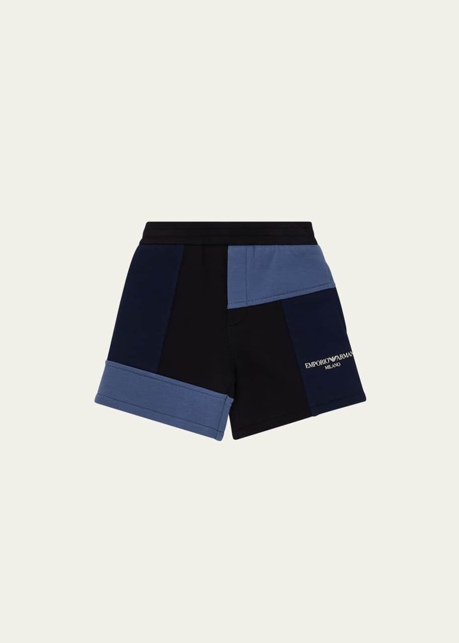 Emporio Armani Boy's Colorblock Jersey Jogger Shorts, Size 12M-36M