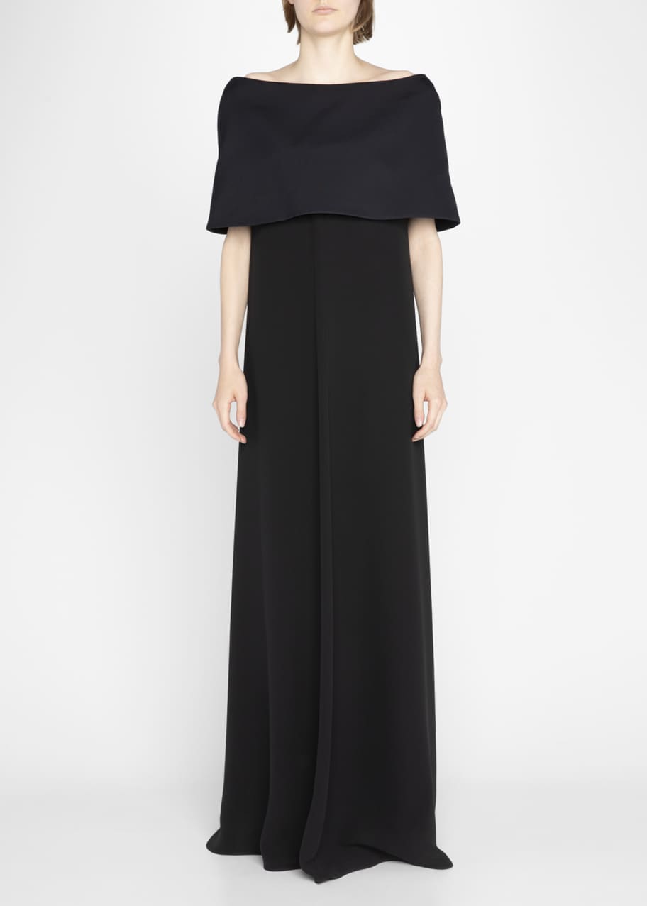 Mabel Cropped Wool-Blend Cape Jacket