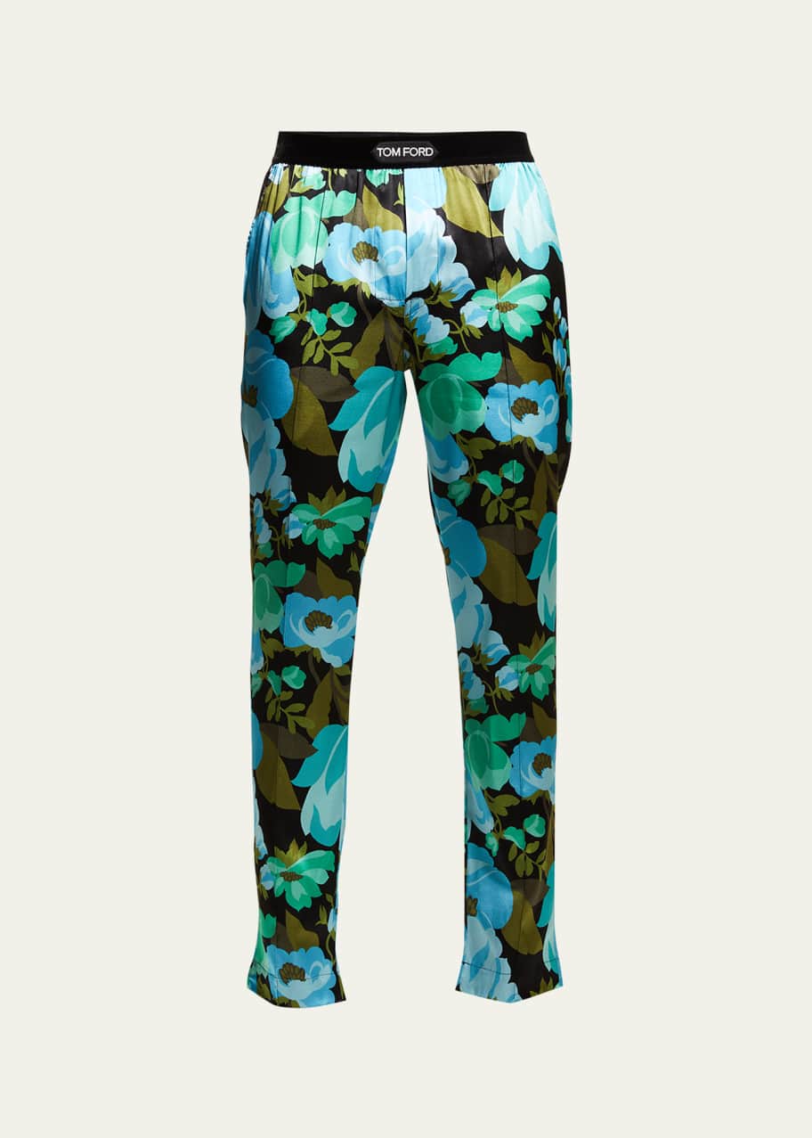 【関税＆送料込み】Tom Ford Floral-Print Pajama Trousers Cl TOM FORD Logo-Band Hendrix Floral Stretch Silk Pajama Pants