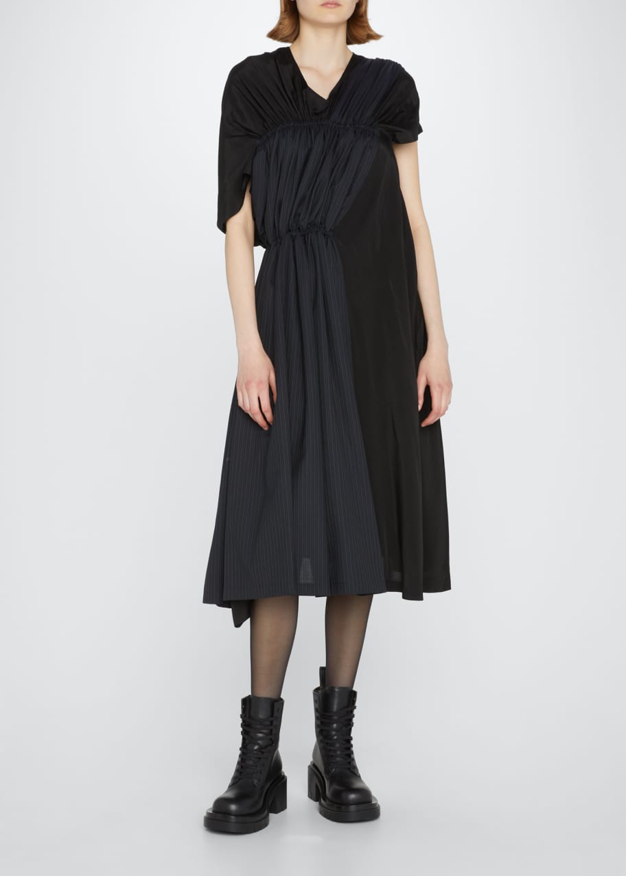 Junya Watanabe Drape Shoulder Midi Dress - Bergdorf Goodman