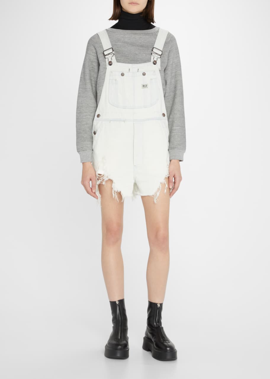 R13 overall shorts hot sale