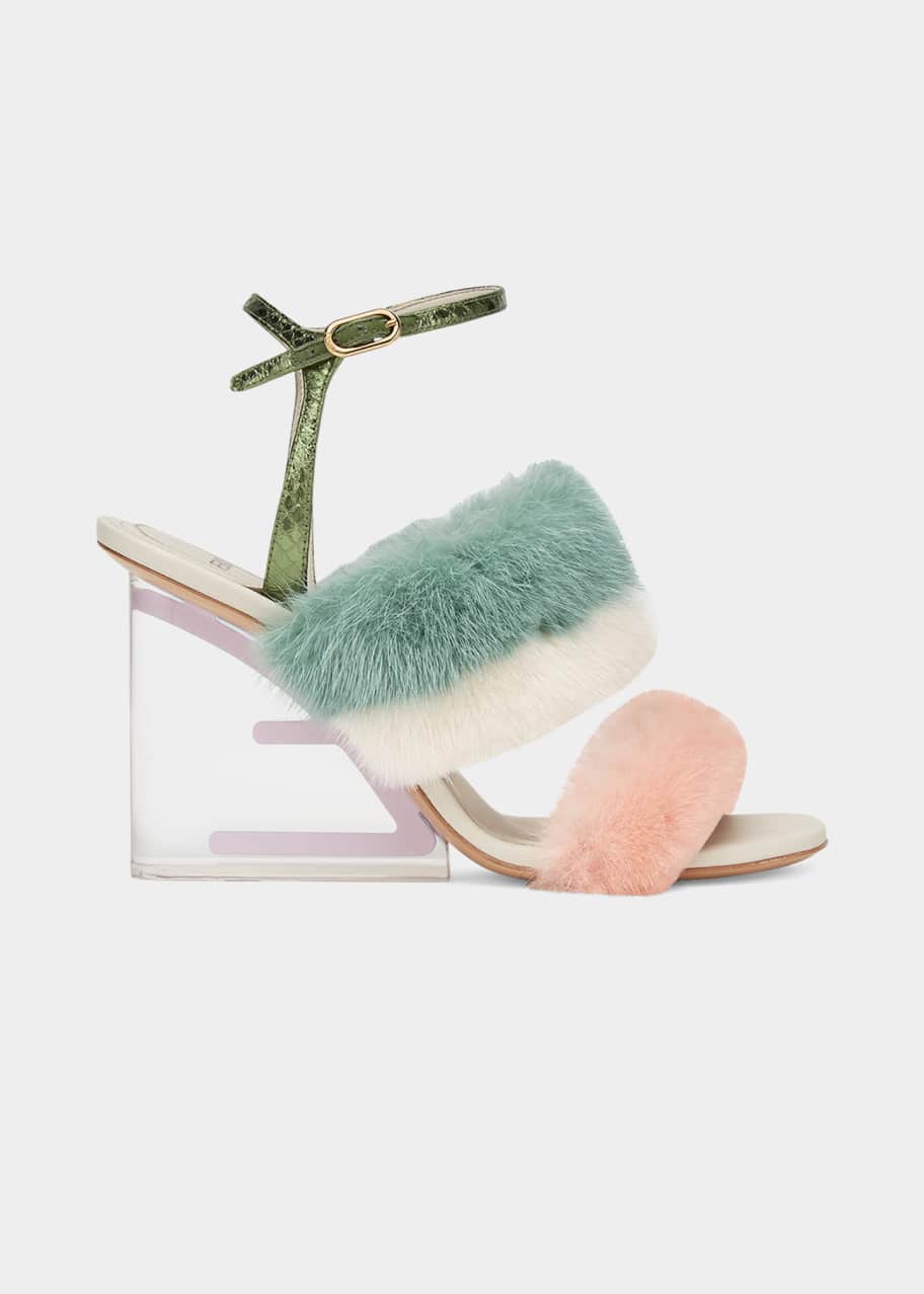 Fendi outlet mink heels