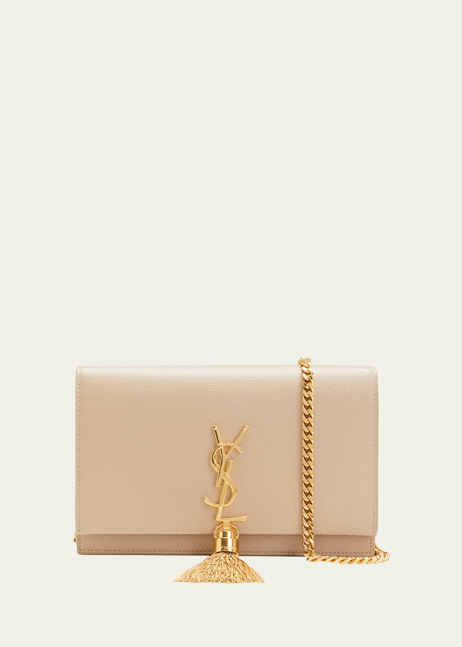 Saint Laurent Kate Small Tassel YSL Wallet on Chain in Grained Leather ...