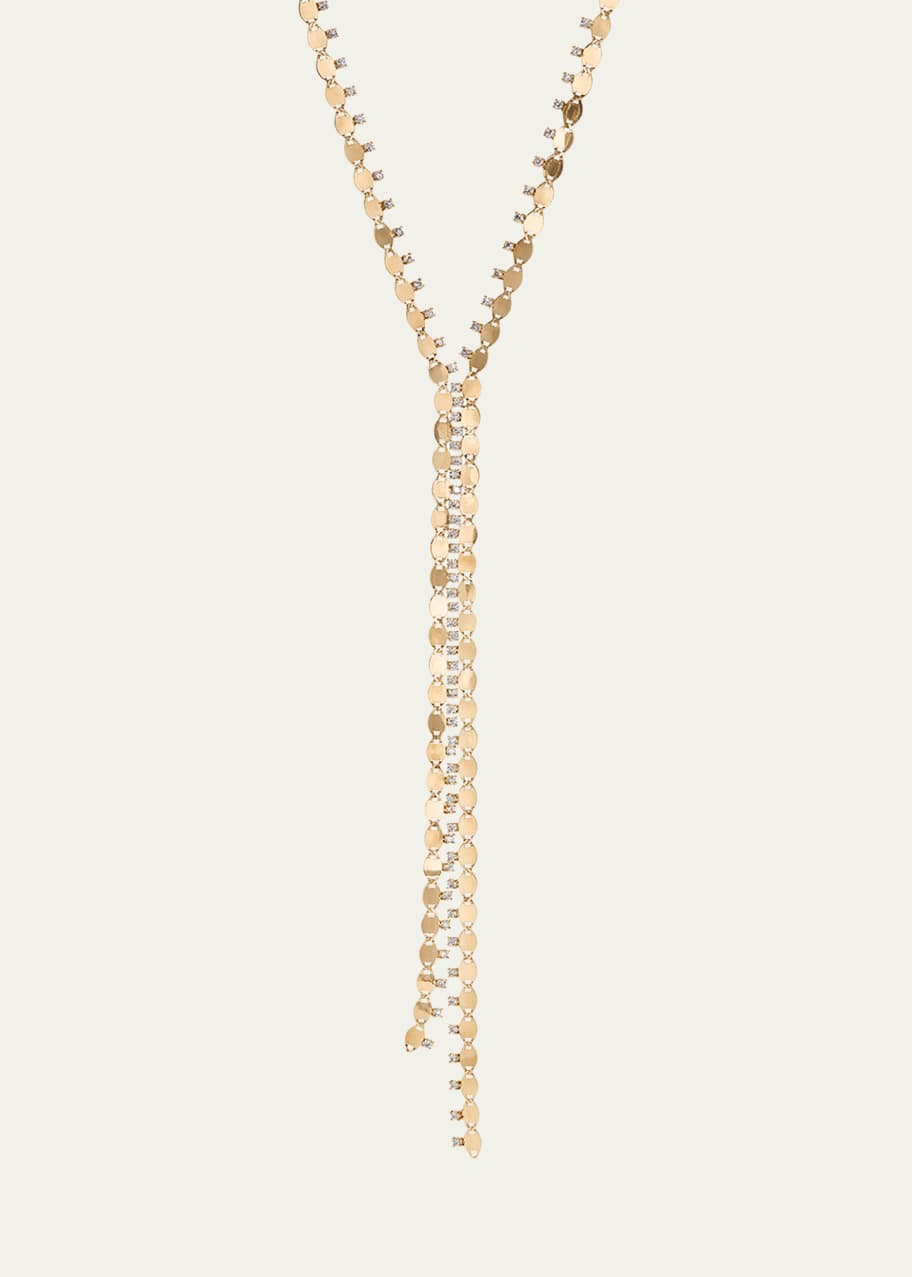 Lana Nude Solo Zipper 14K Yellow Gold 2-Strand Lariat Necklace
