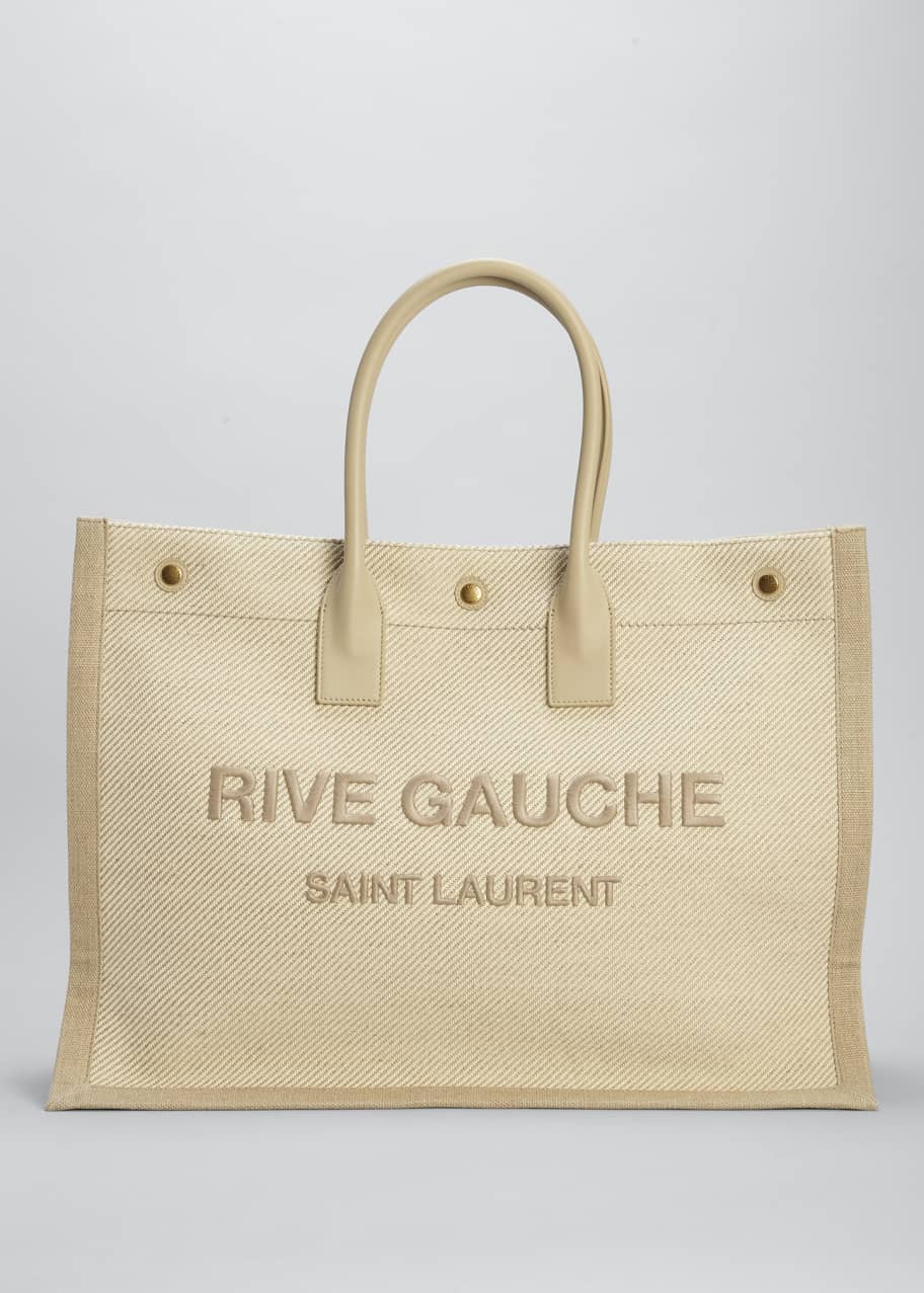 Saint Laurent Rive Gauche Linen Shopper Tote Bag - Bergdorf Goodman
