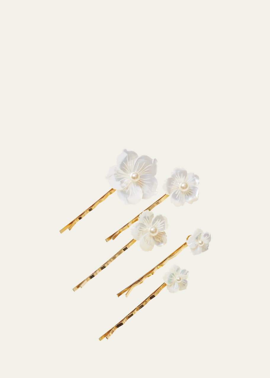 Image 1 of 1: Zinnia Floral Bobby Pins, Set of 5