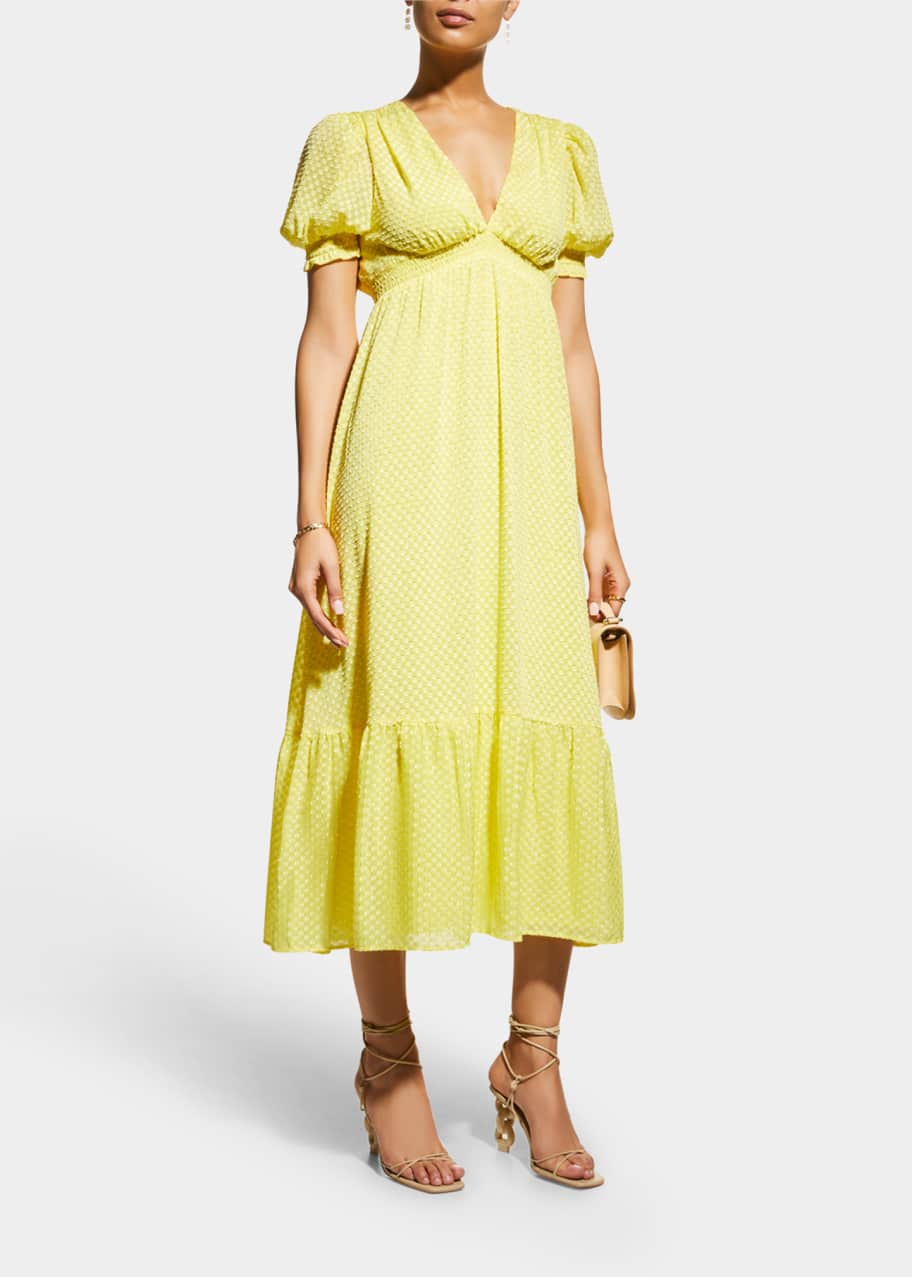 white midi dress lace Soleil Scalloped Lace Midi Dress