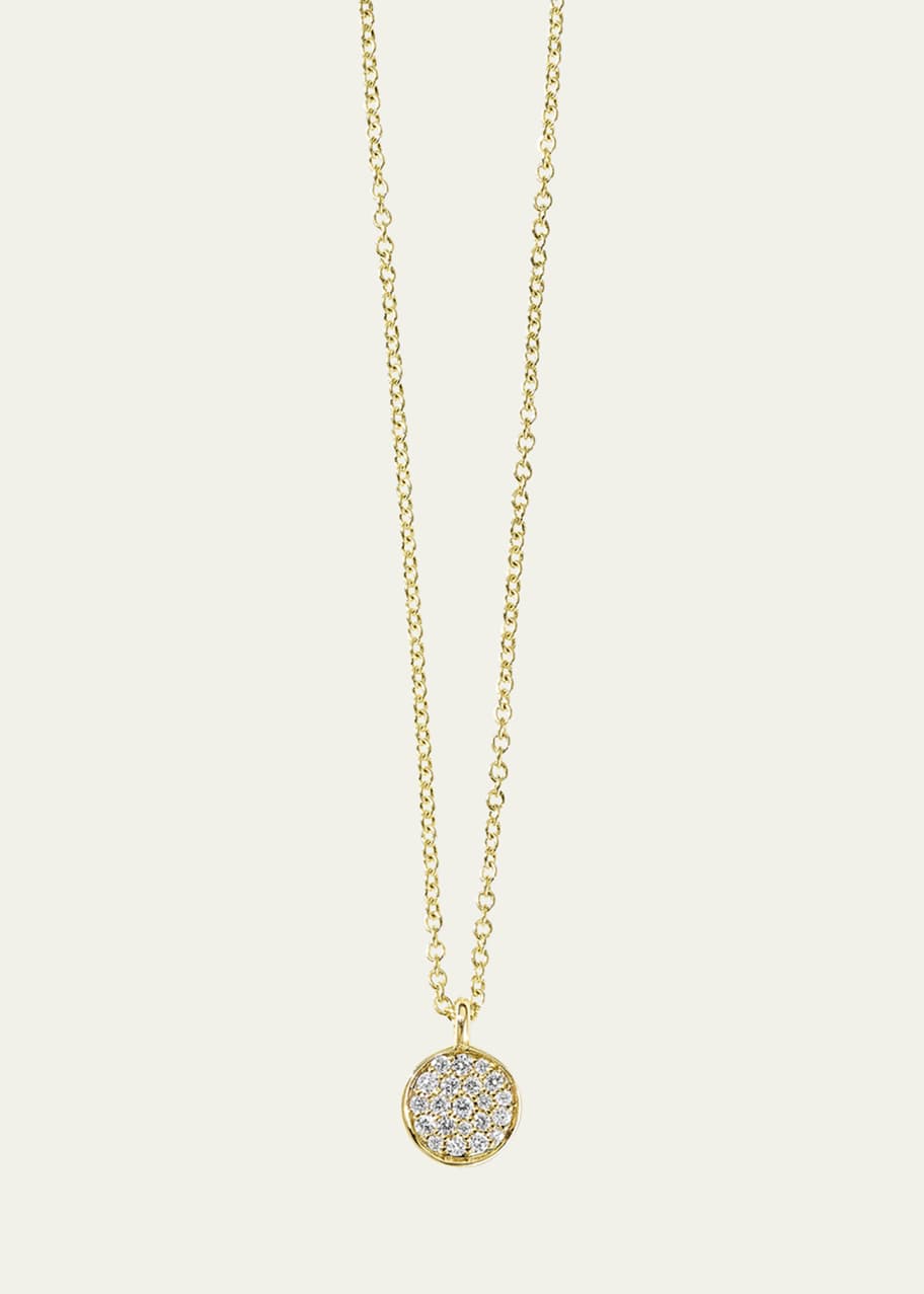 Image 1 of 1: Mini Flower Pendant Necklace in 18K Gold with Diamonds