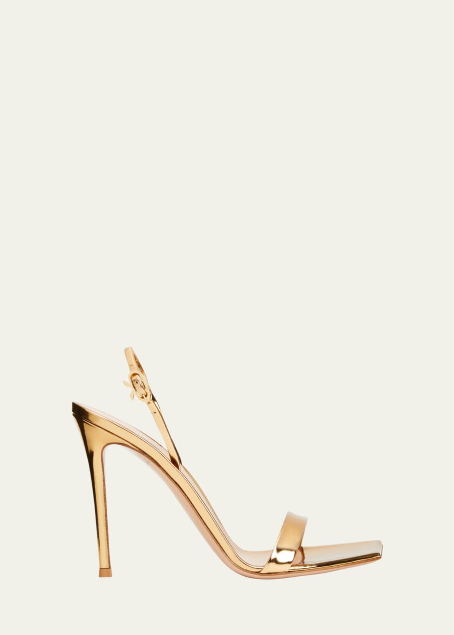 Gianvito Rossi Metallic Calfskin Slingback Sandals