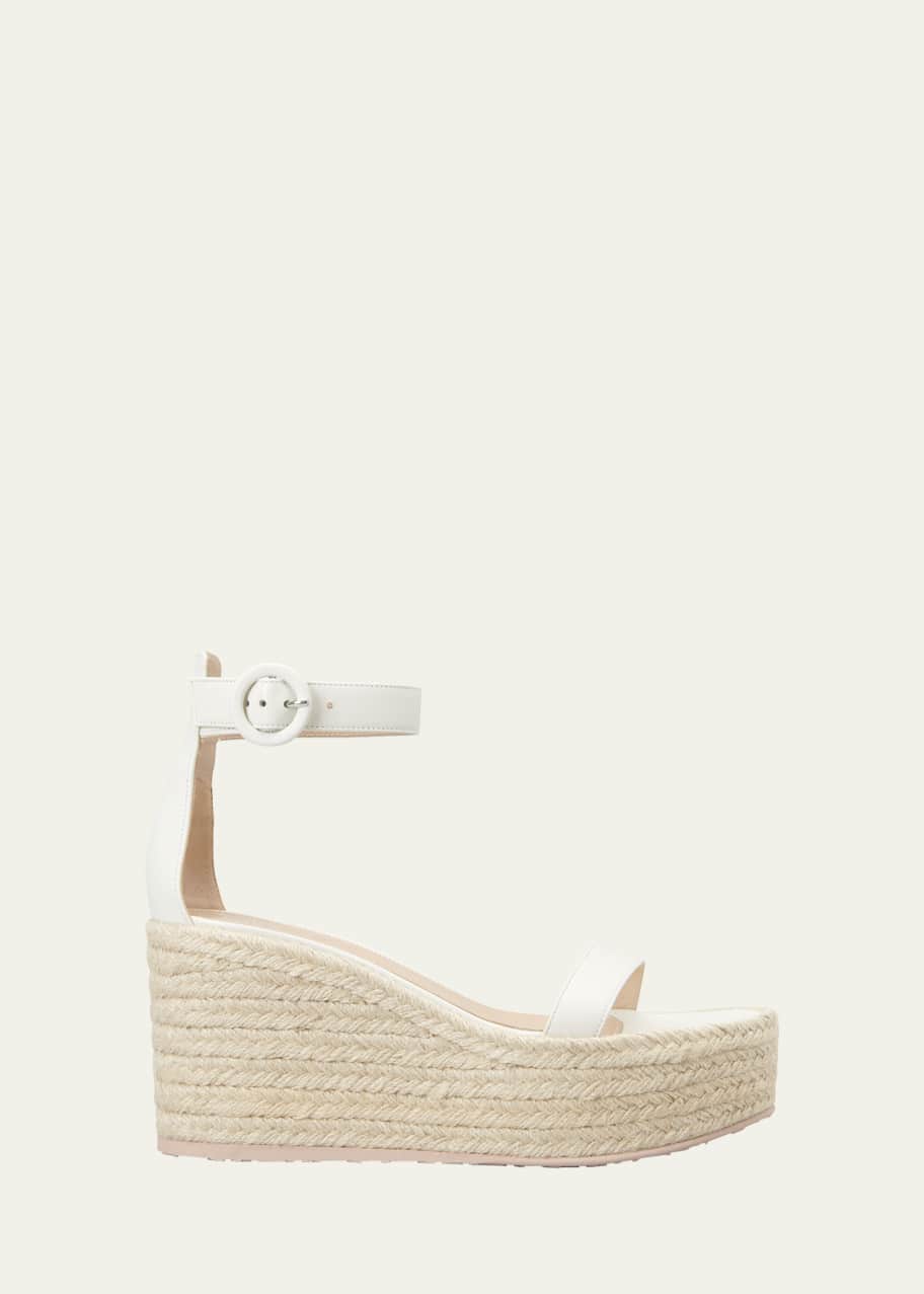 Gianvito Rossi Lambskin Ankle-Strap Wedge Espadrille Sandals - Bergdorf ...