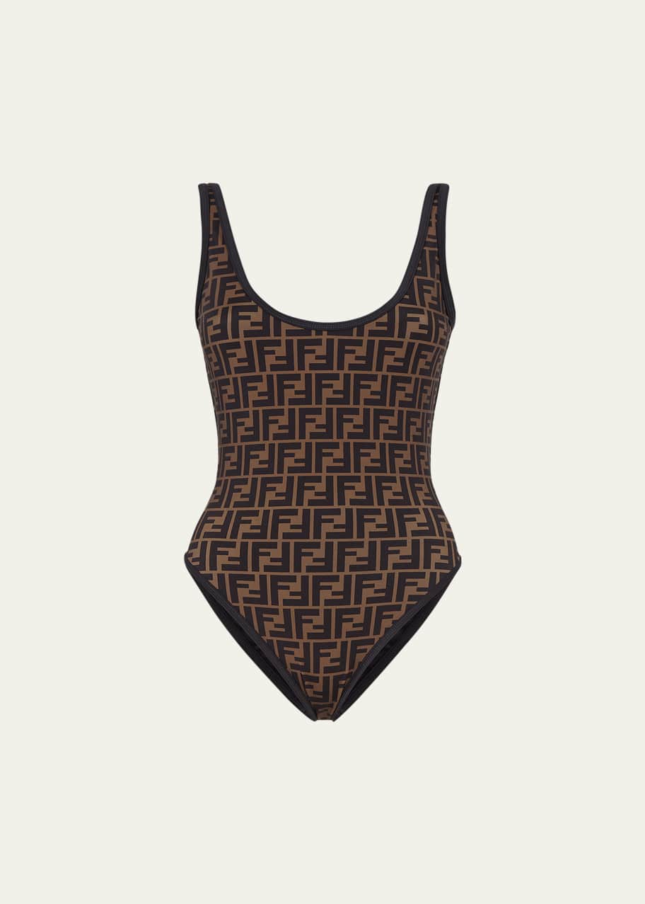 Fendi FF Logo Scoop-Back One-Piece Swimsuit - Bergdorf Goodman