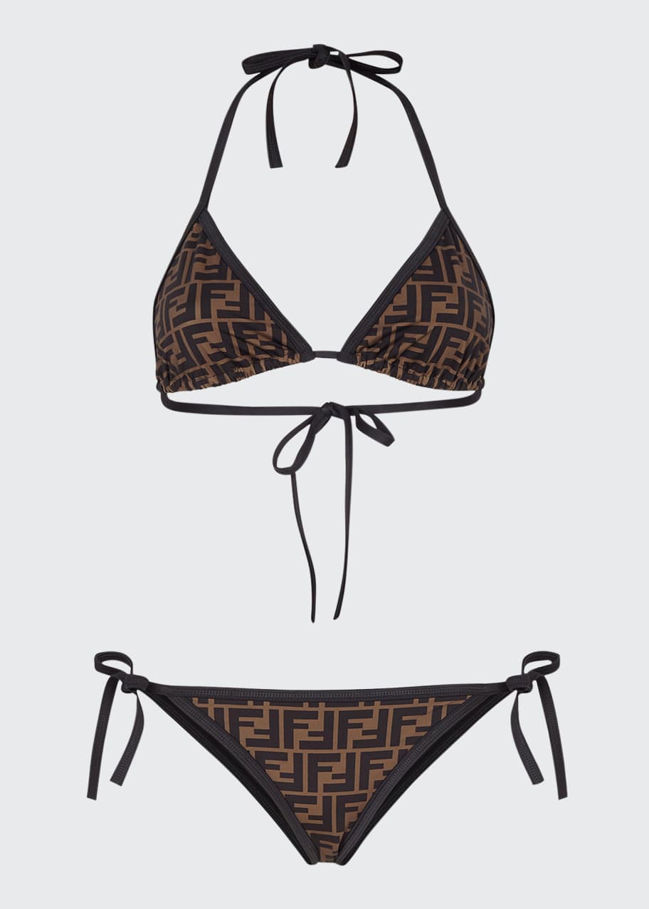 Fendi Reversible Logo Two-Piece Bikini Set - Bergdorf Goodman