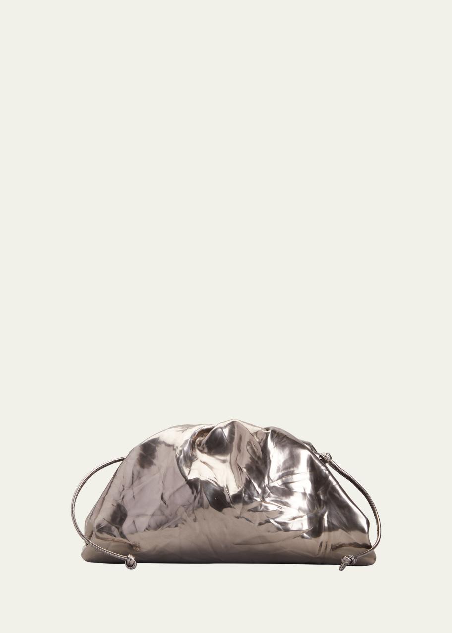 Bottega Veneta Mini Crushed Metallic Pouch Crossbody Bag
