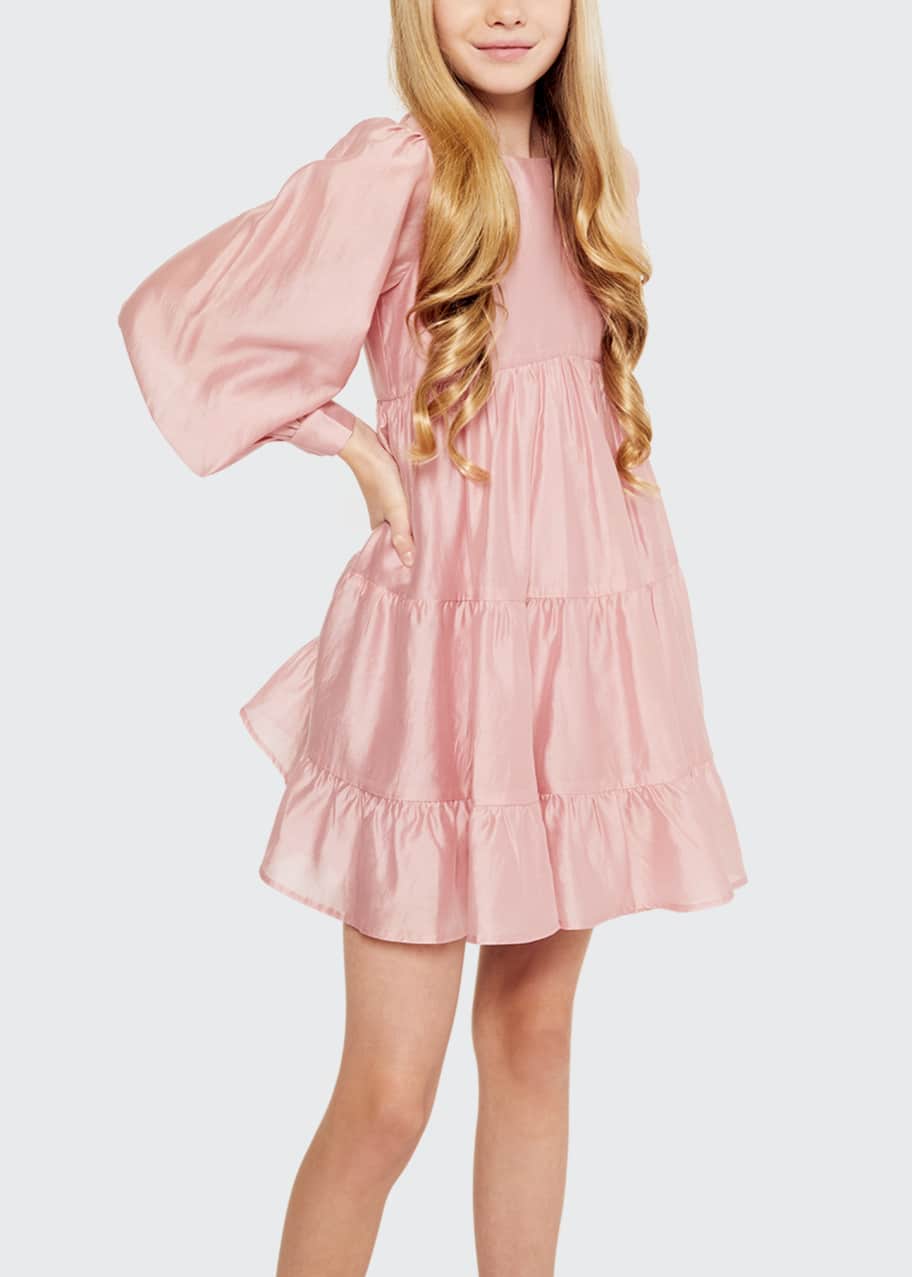 bardot junior pink dress Girls Tulip Bow Dress In Bliss Pink
