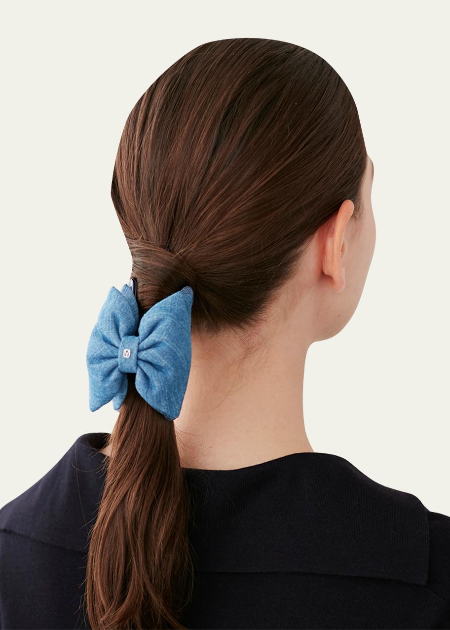 Alexandre de Paris Bow Clip Alexandre de Paris Classic Black Plastic Bow Made in France  main image 3
