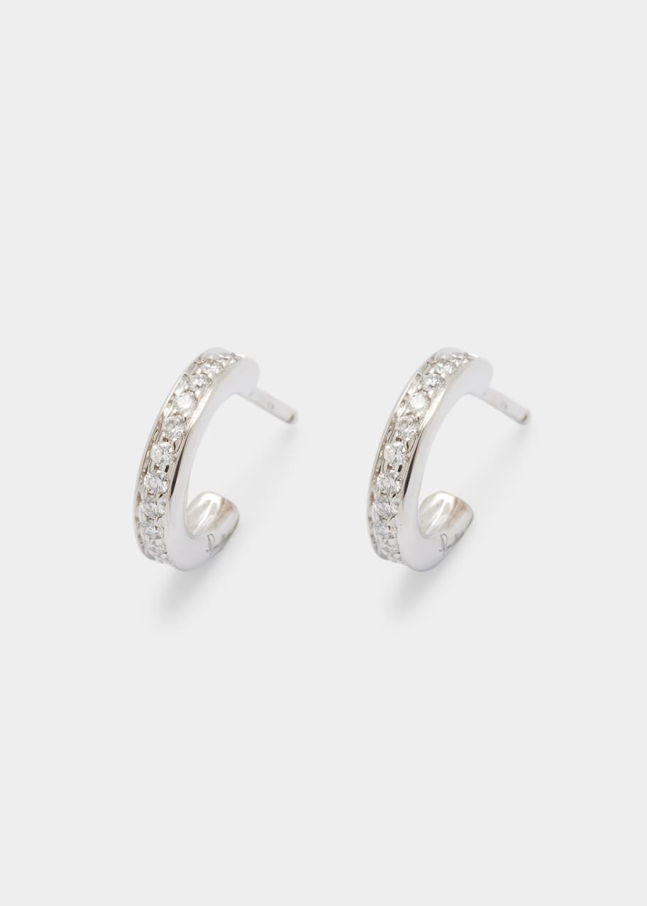 Pomellato Iconica 18k White Gold Diamond Mini Hoop Earrings Bergdorf