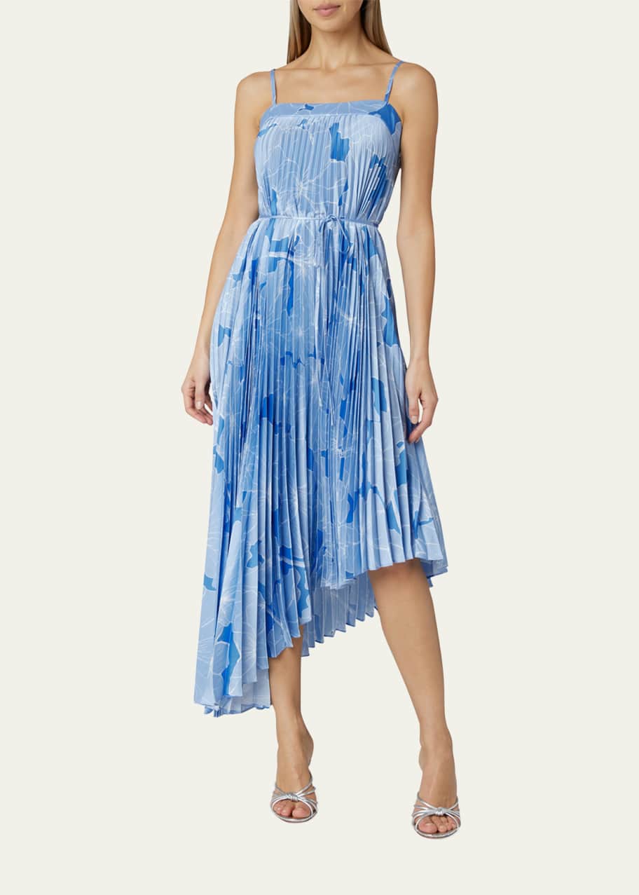 Milly Irene Pleated Floral Print Dress Bergdorf Goodman