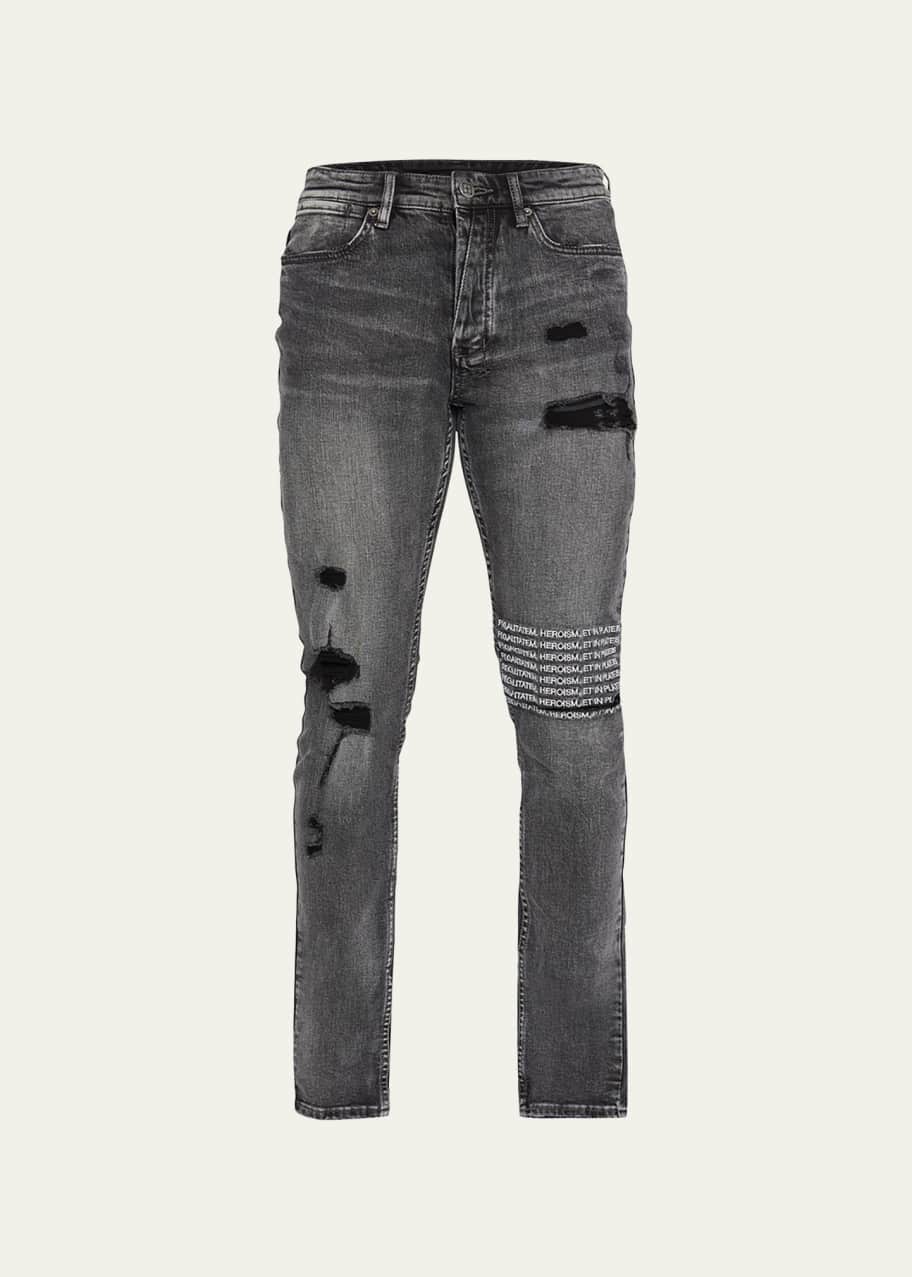 Men s Van Winkle Distressed Embroidered Jeans
