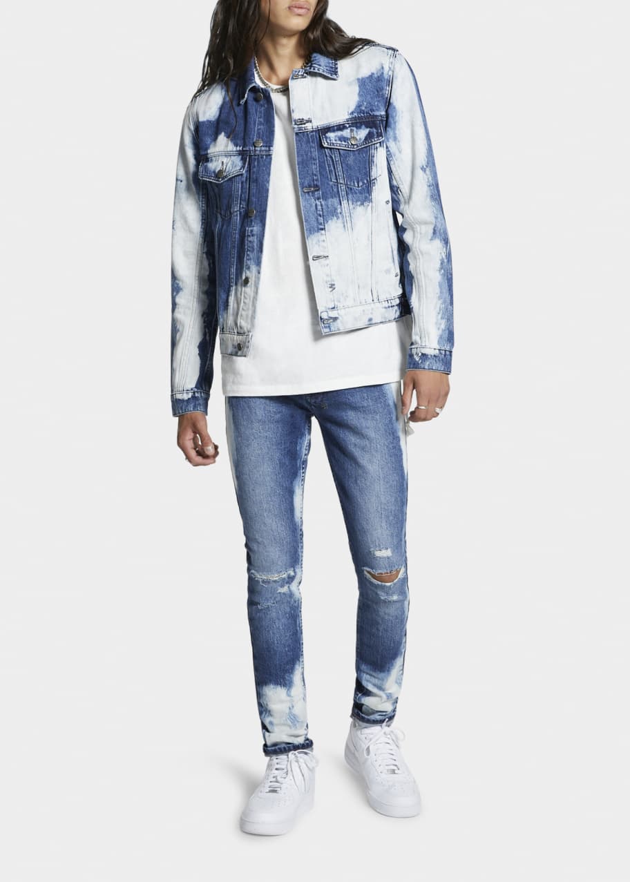 Ksubi Men's Bleached Denim Trucker Jacket Bergdorf Goodman