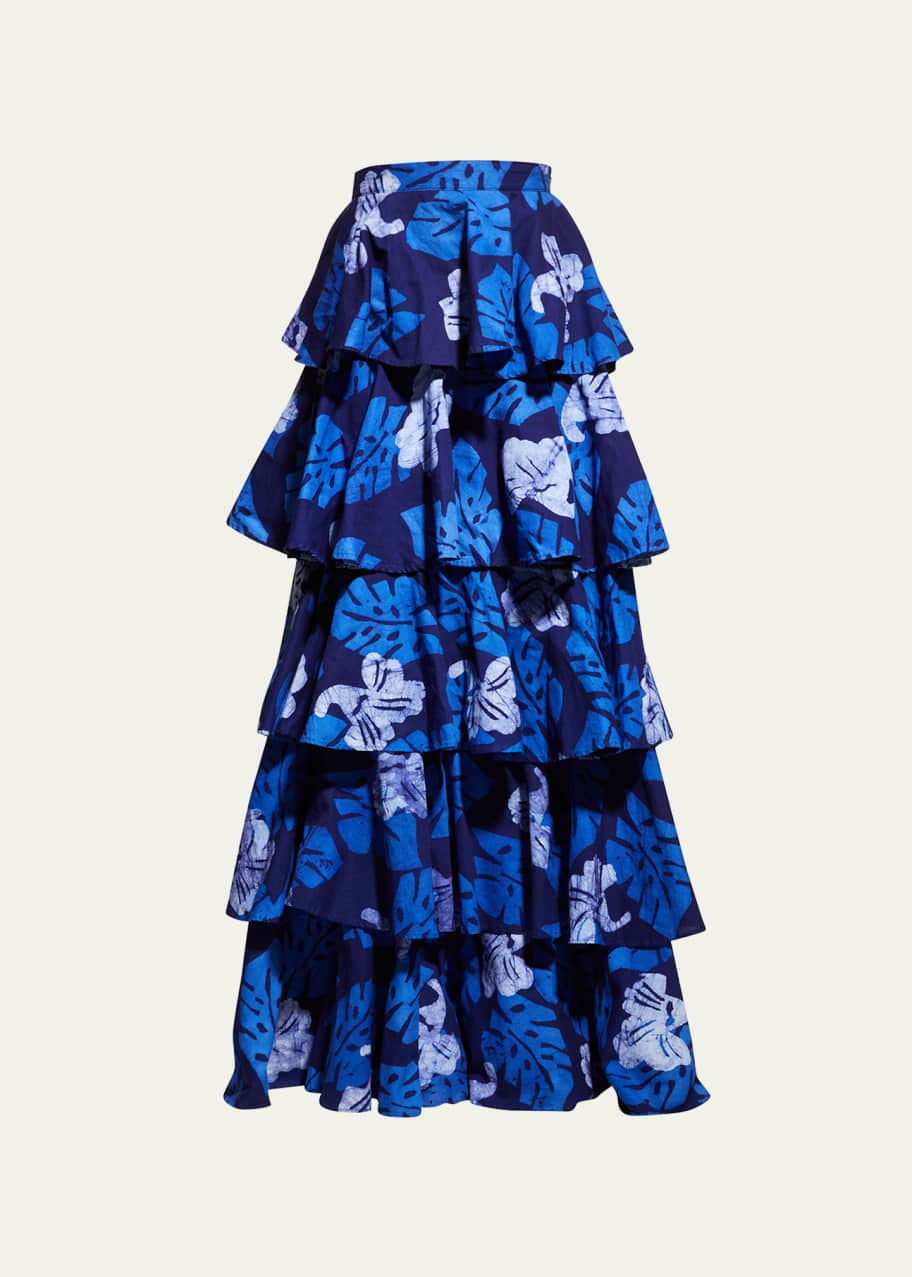 Prairie print ruffle tiered skirt shop