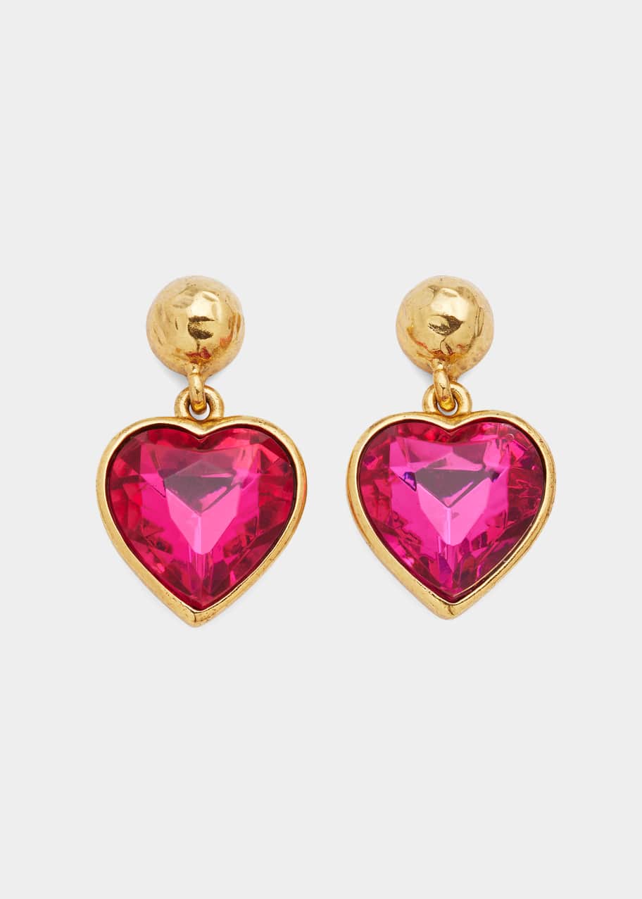 Oscar de la Renta 80s Heart Earrings Bergdorf Goodman