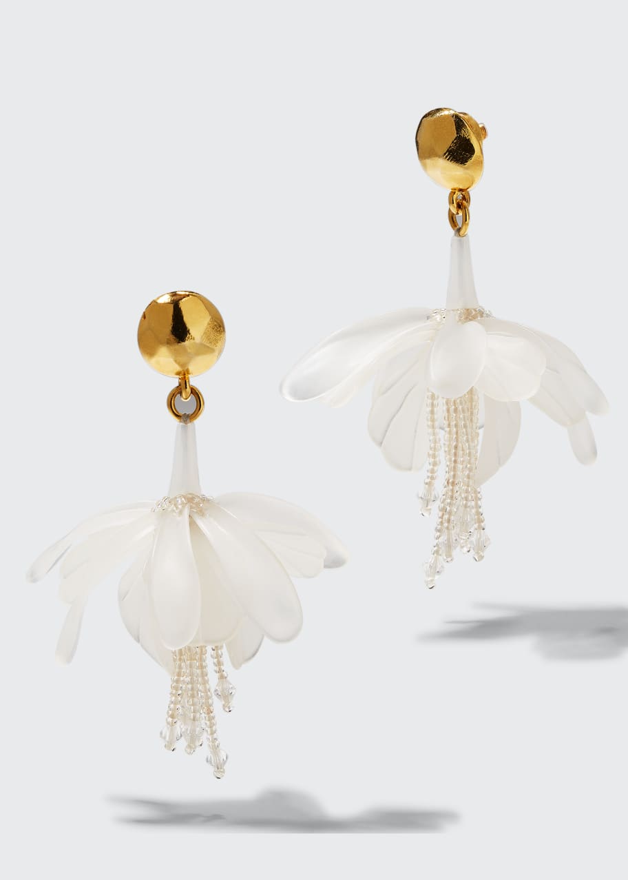 Oscar de la renta flower drop earrings deals