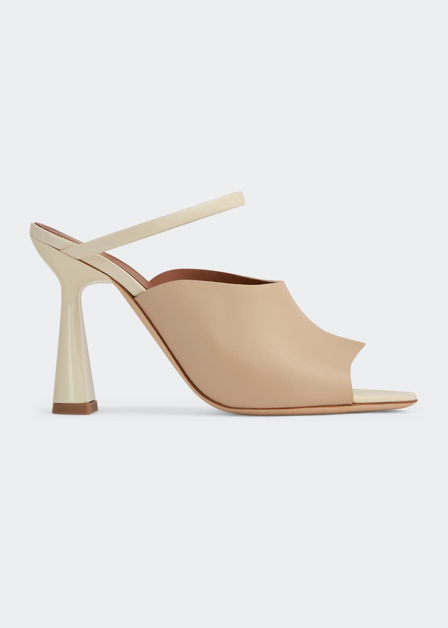 Malone Souliers Ola Bicolor Leather Cone Heel Mules Bergdorf Goodman