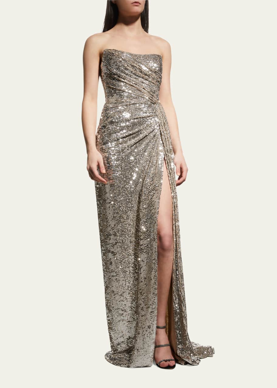 Monique lhuillier sequin dress top