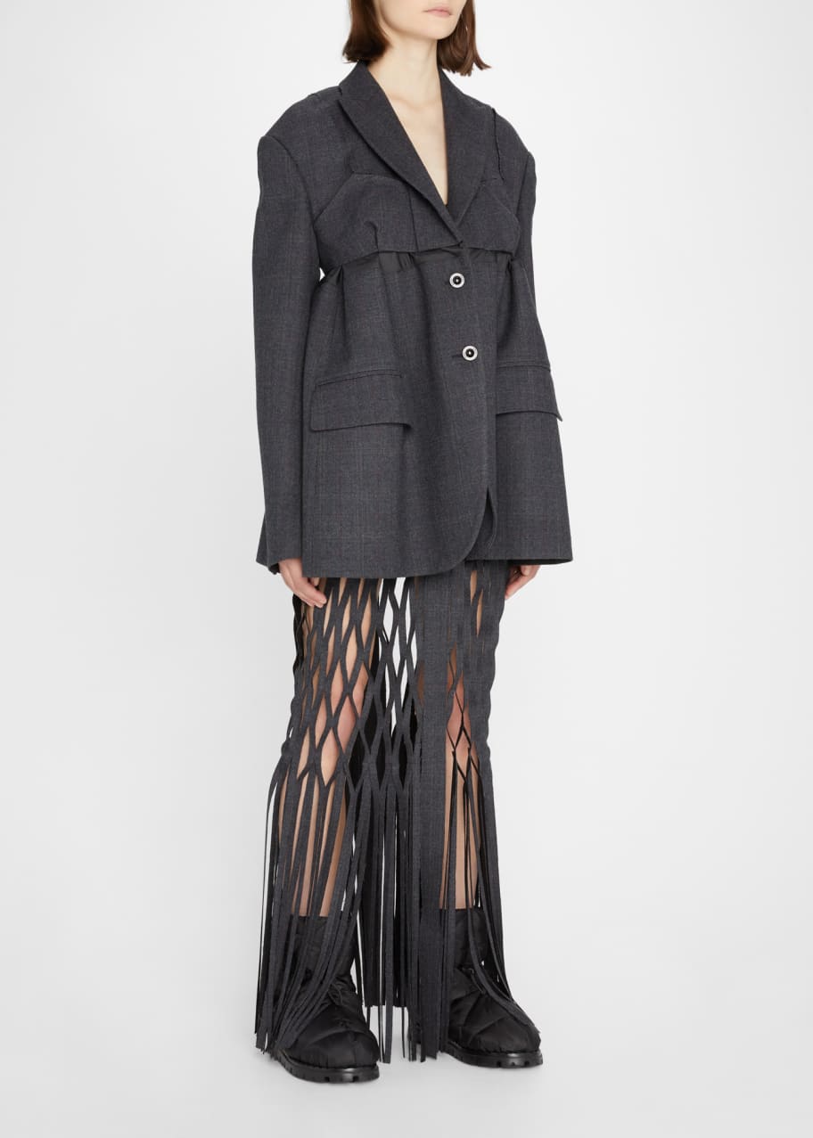 Image 1 of 1: Bra Detail Longer Wool Blazer