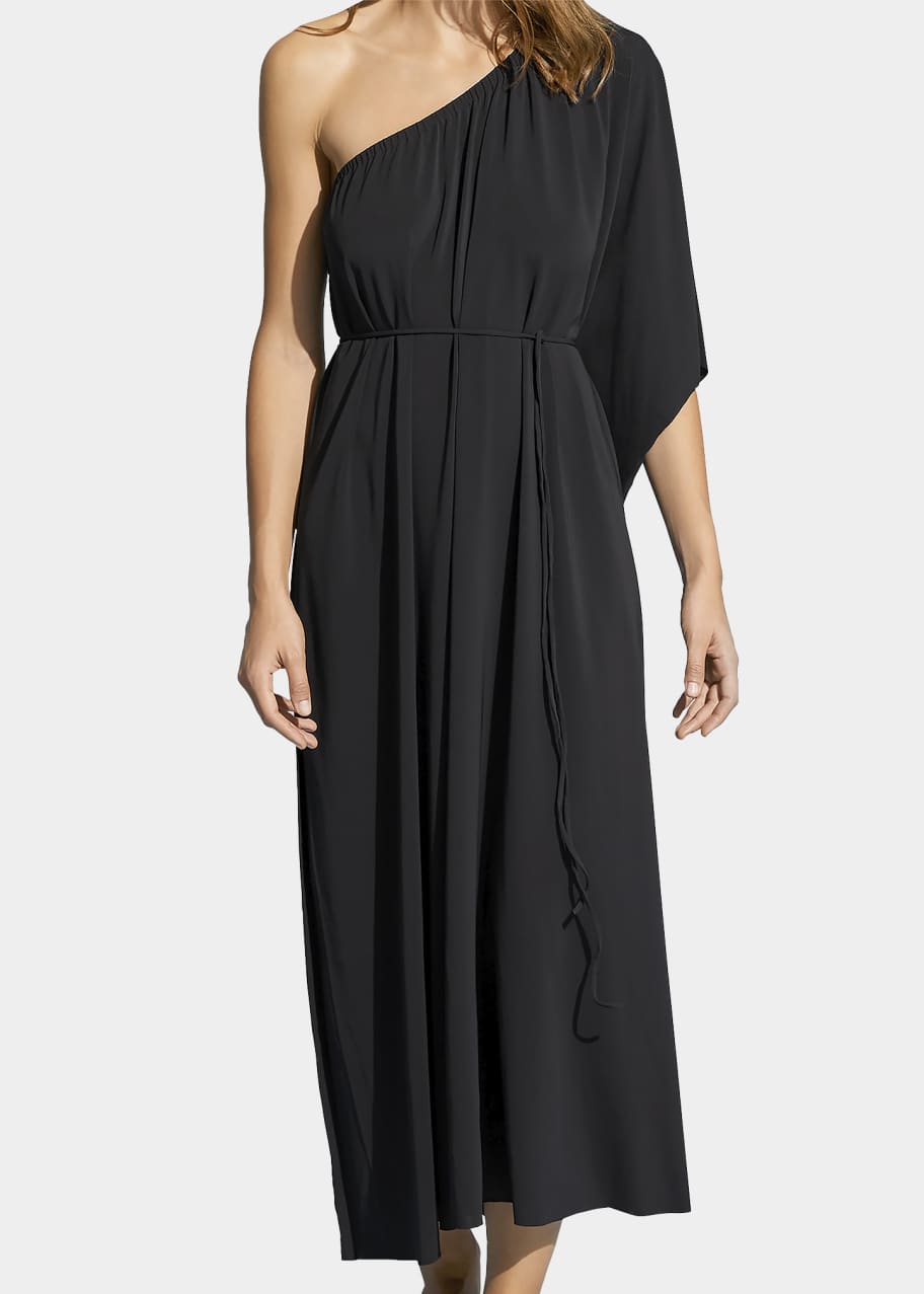fitted lace wedding dress Georgie Polka Dot Maxi Dress in Burgundy – Worth Collective main image 1