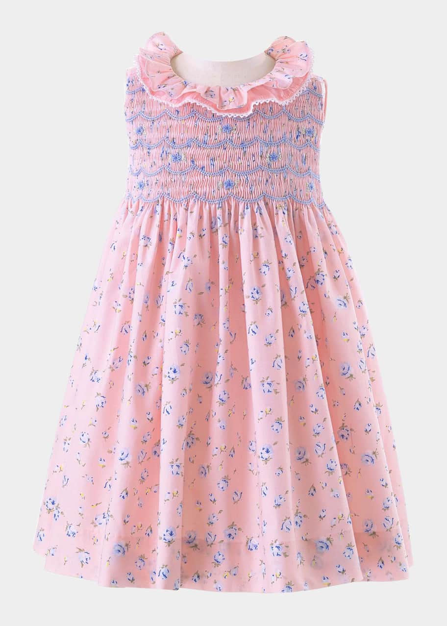 Rachel Riley Girl's Rose Embroidered Dress, Size 6M-2T - Bergdorf Goodman