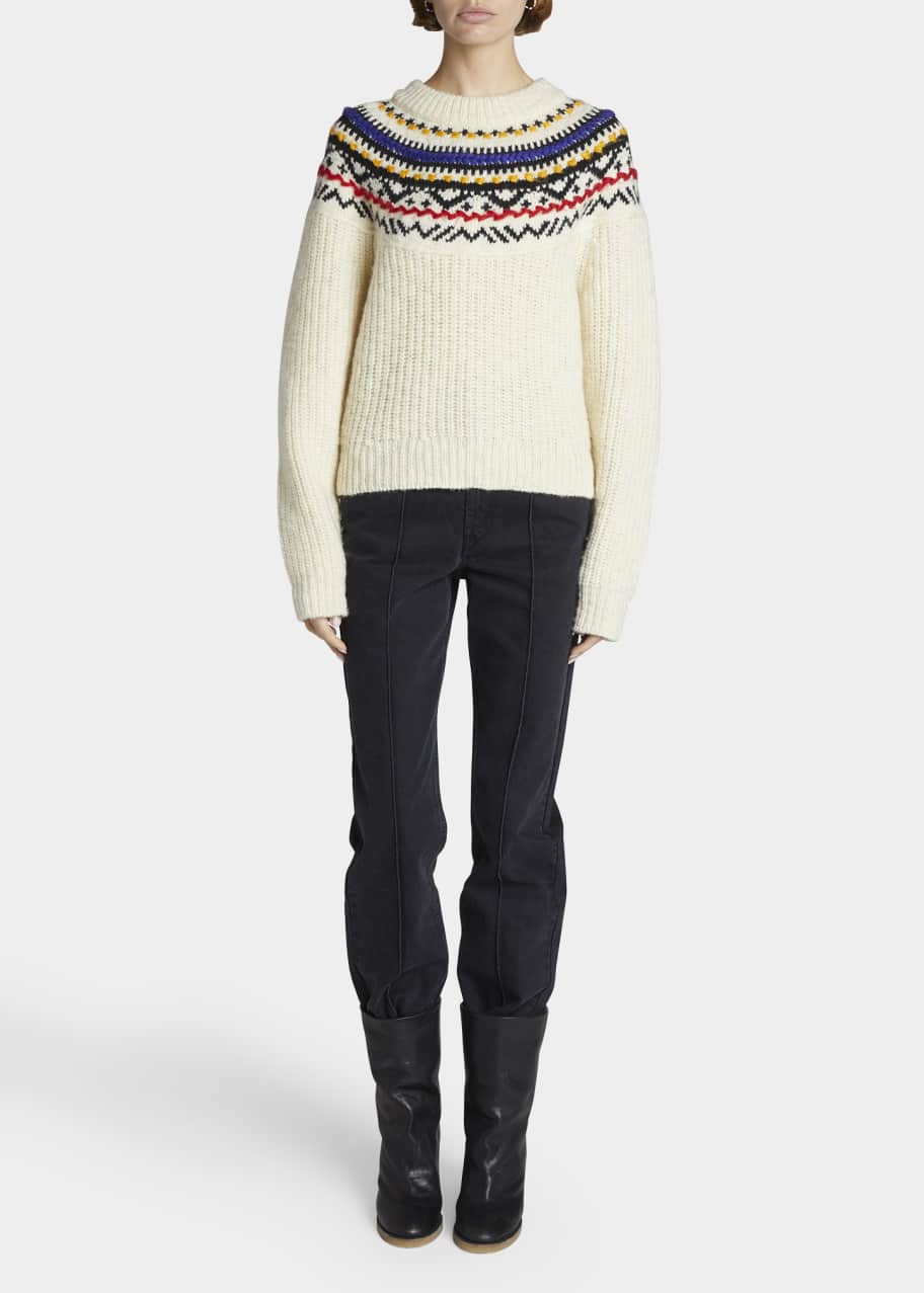 Etoile Isabel Marant Gil Intarsia Wool-Blend Sweater - Bergdorf Goodman