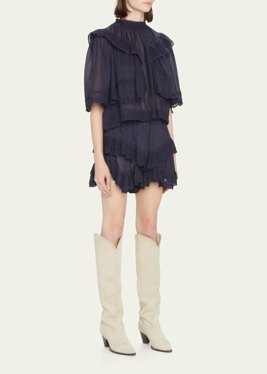 Etoile Isabel Marant Locadi Asymmetric-Ruffle Mini Skirt - Bergdorf Goodman