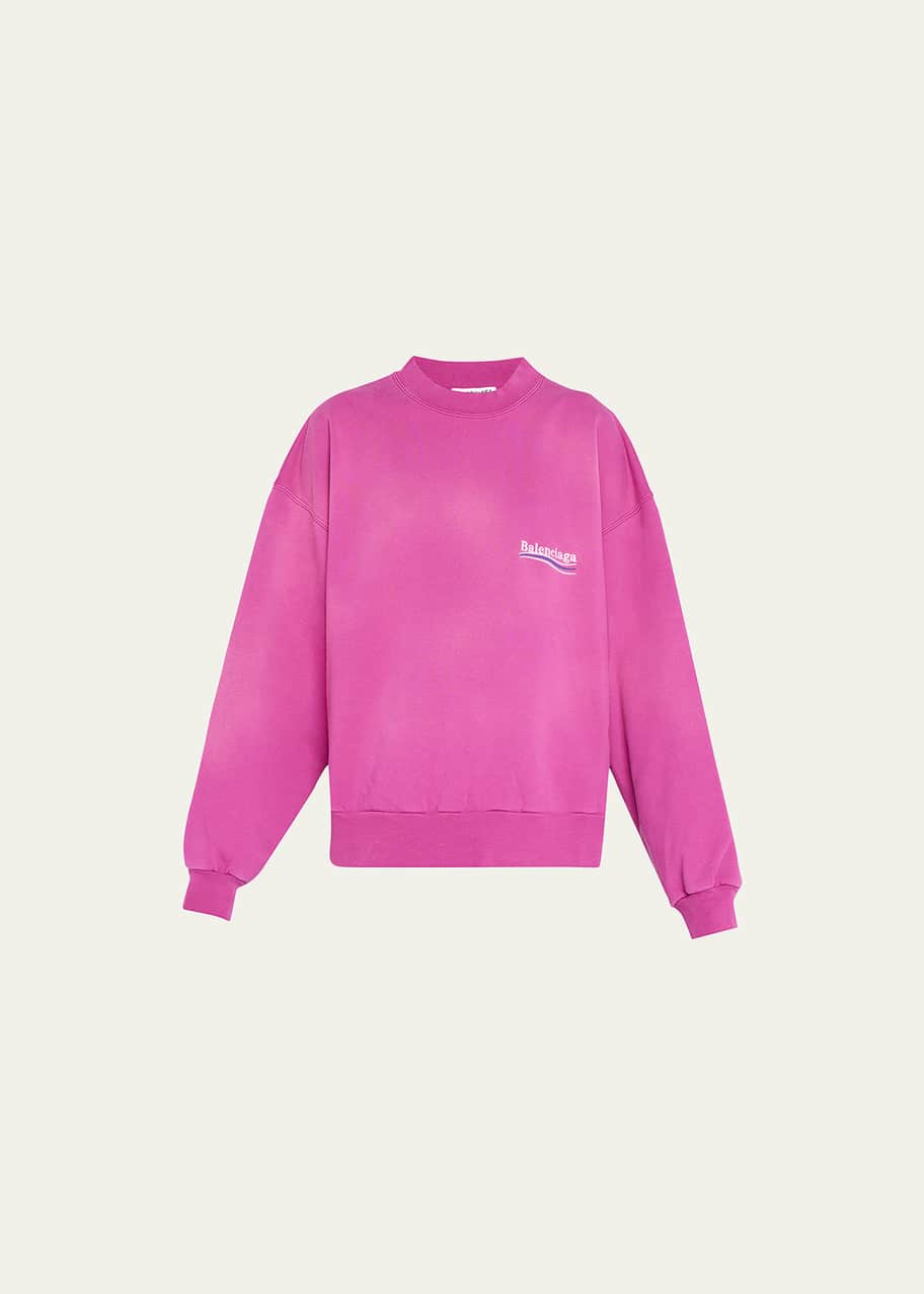 Balenciaga Campaign Logo Oversized Sweatshirt - Bergdorf Goodman