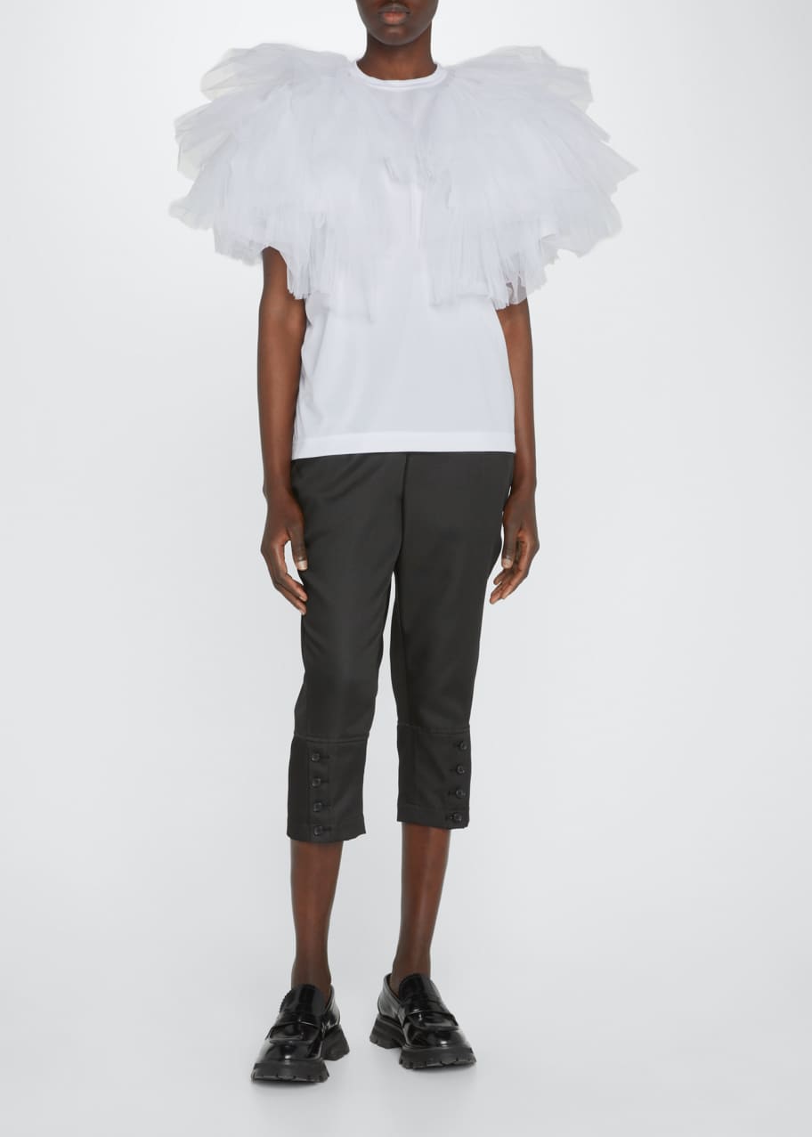 Comme des Garcons Tiered Tulle Shoulder T Shirt Bergdorf Goodman