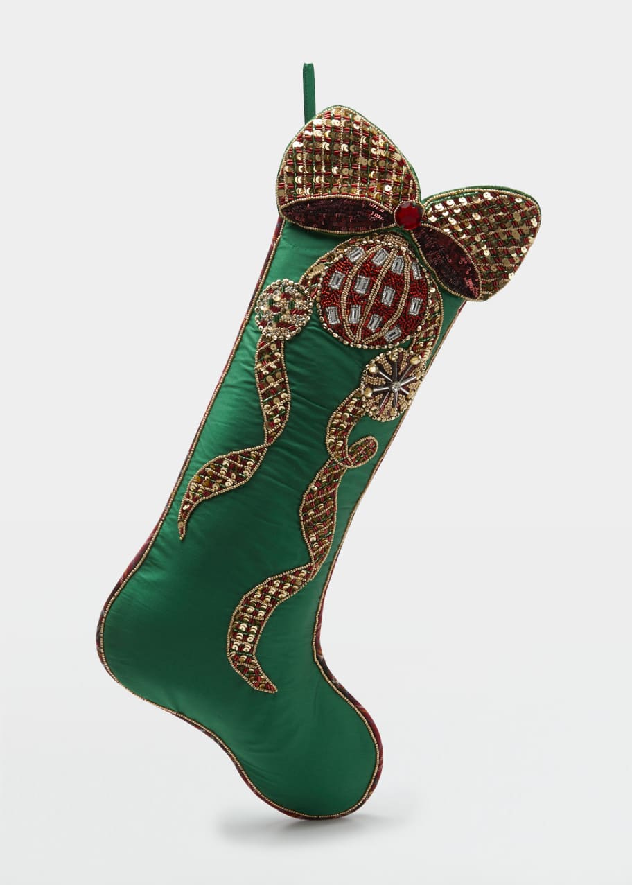 Kim Seybert Christmas Bow Tie Stocking Bergdorf Goodman