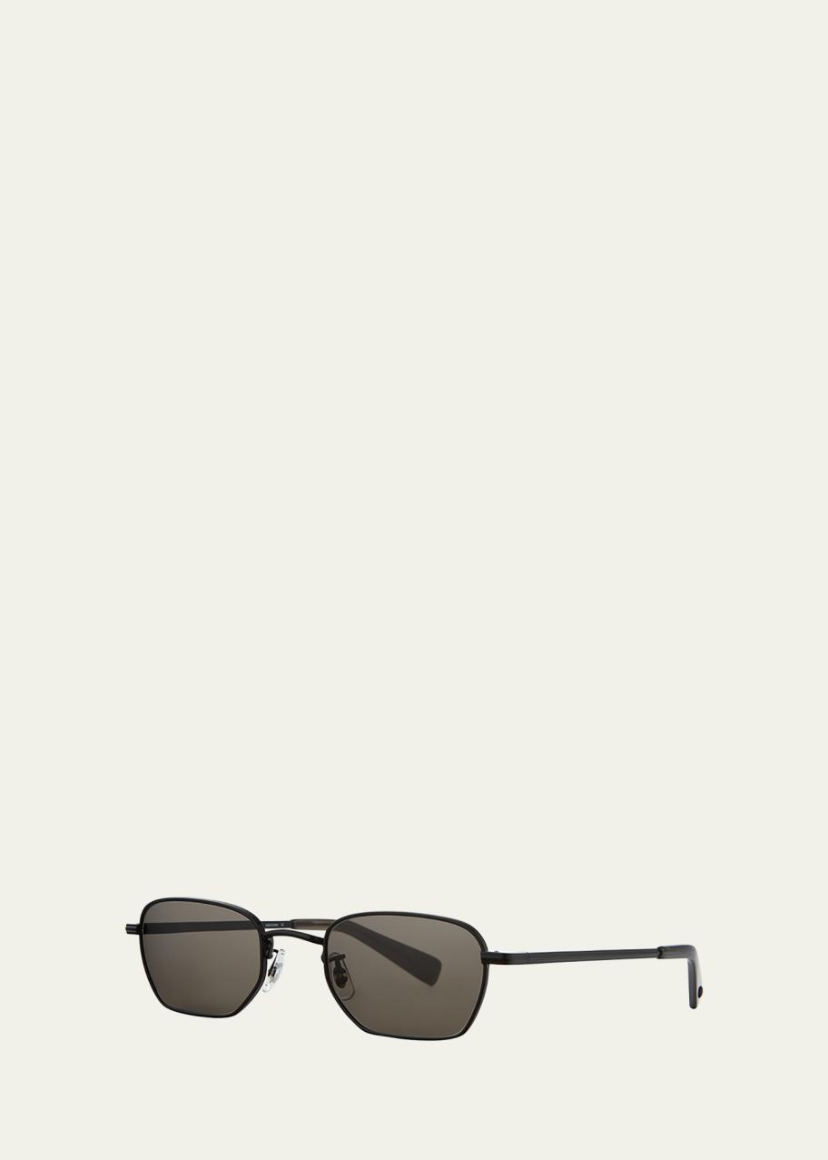 Garrett Leight Holly Matte Rectangle Metal Sunglasses  display picture 3