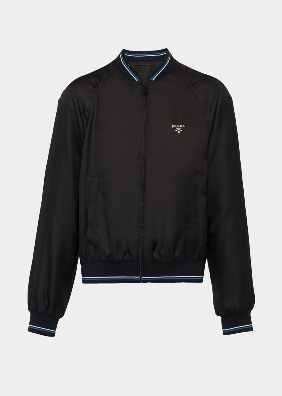 【プラダ・PRADA】Silk twill blouson jacket Prada Men's Silk Twill Blouson Jacket - Bergdorf Goodman