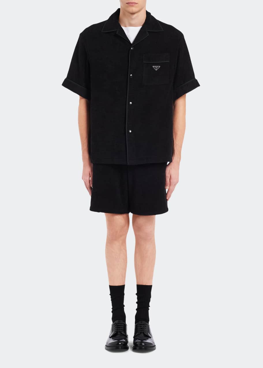 トップス prada Terry Bowling Shirt Prada Men's Terry Bowling Shirt - Bergdorf Goodman