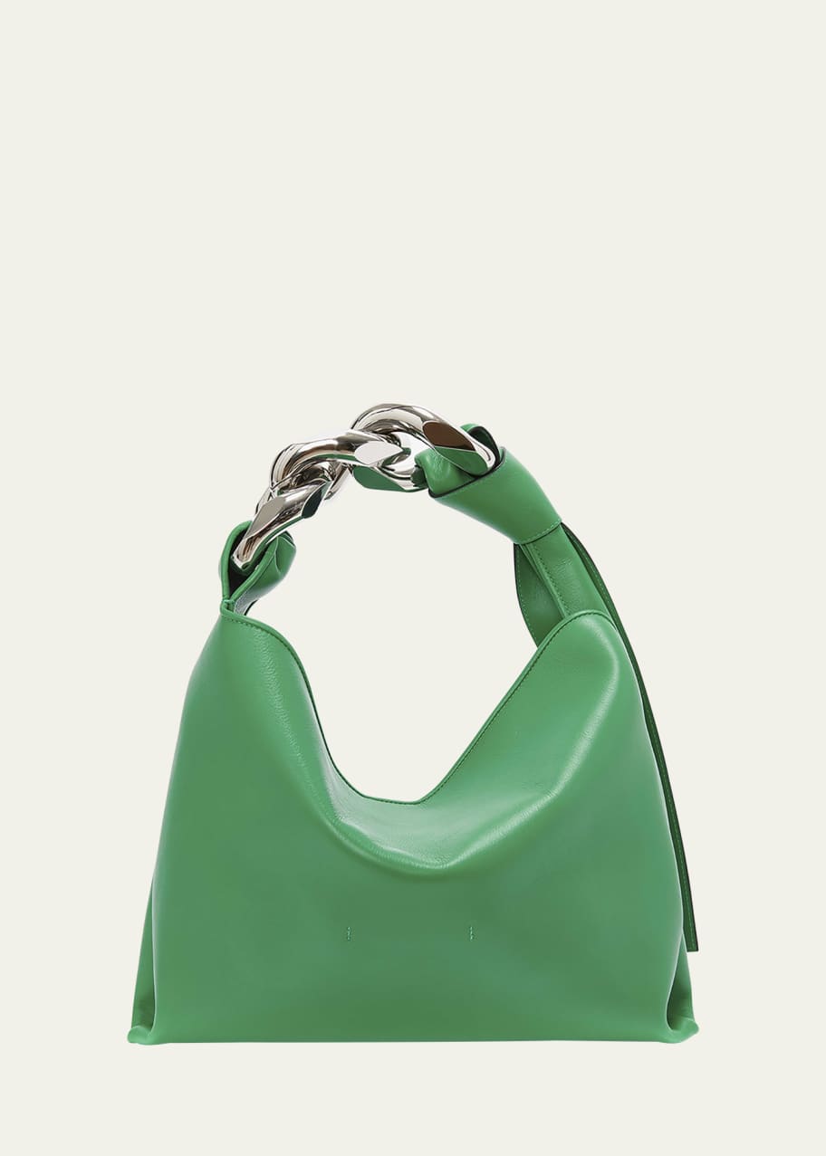 Image 1 of 1: Small Knot Chain Leather Top-Handle Bag
