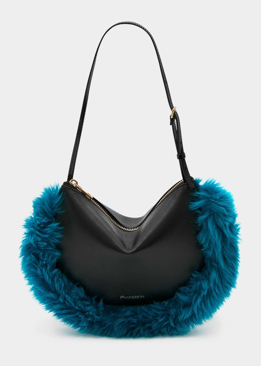 Image 1 of 1: Bumper Moon Faux-Fur Hobo Bag