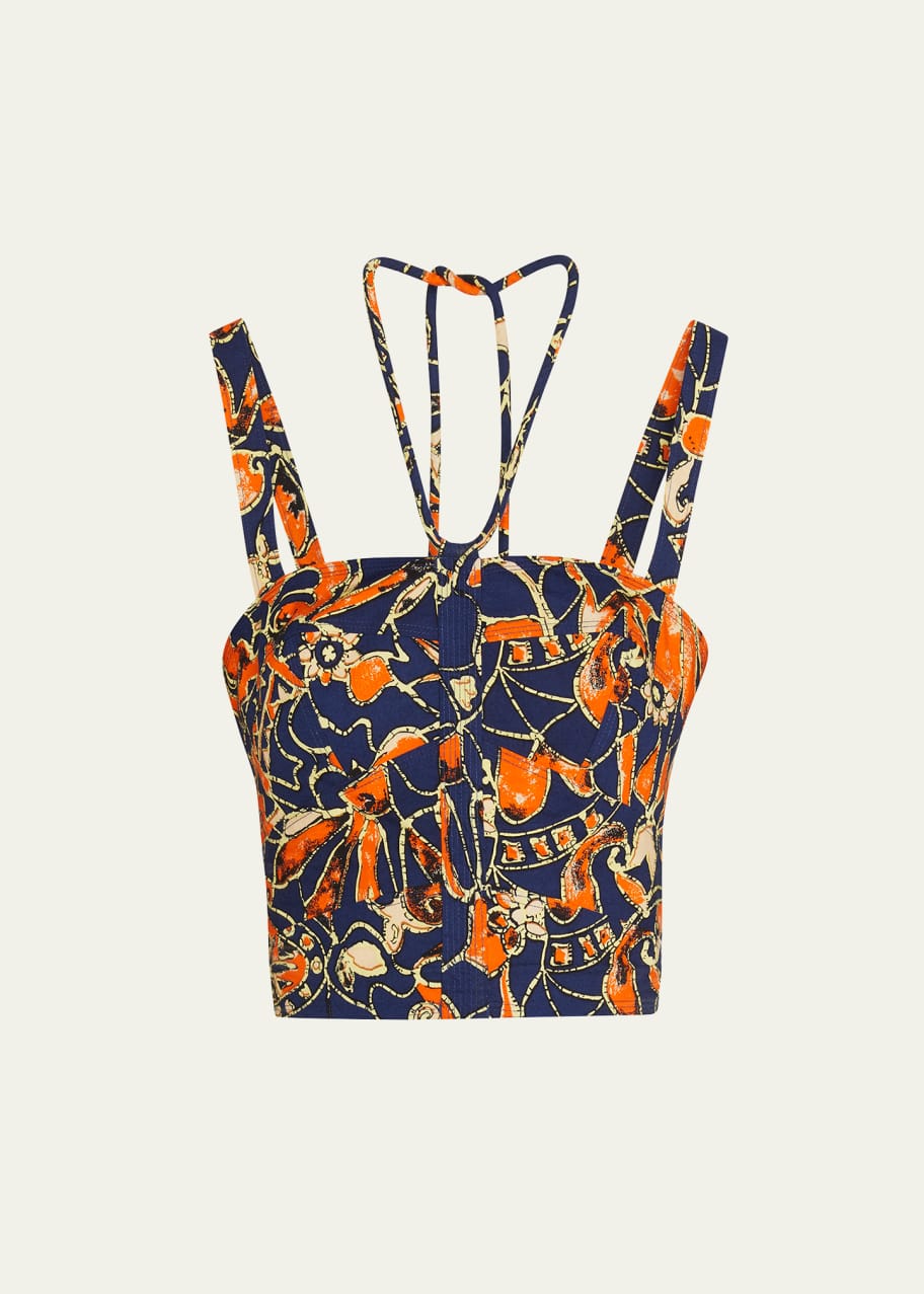 A.L.C. Luiza Abstract Printed Halter Crop Top - Bergdorf Goodman