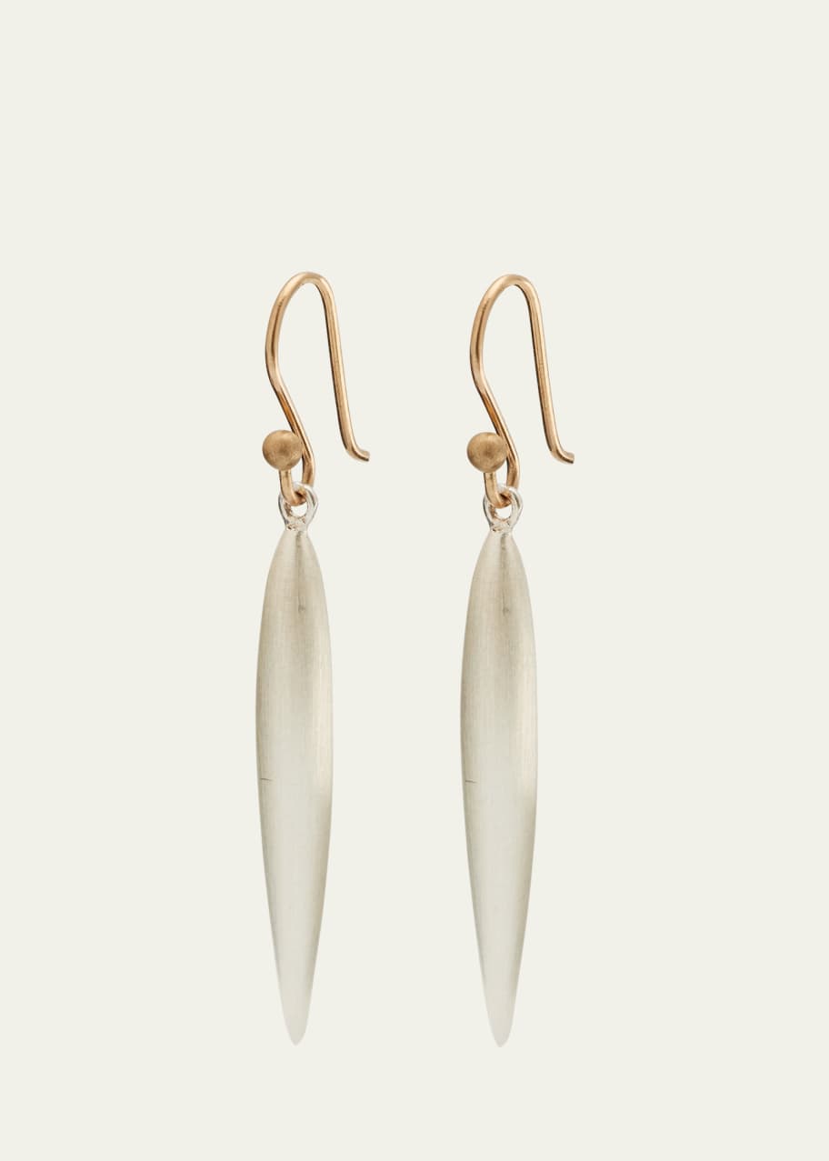 Large Silver Rice Earrings