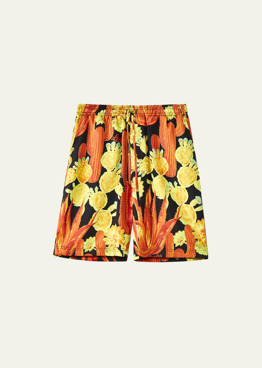 Loewe x Paula's Ibiza Men's Cactus Drawstring Shorts - Bergdorf Goodman